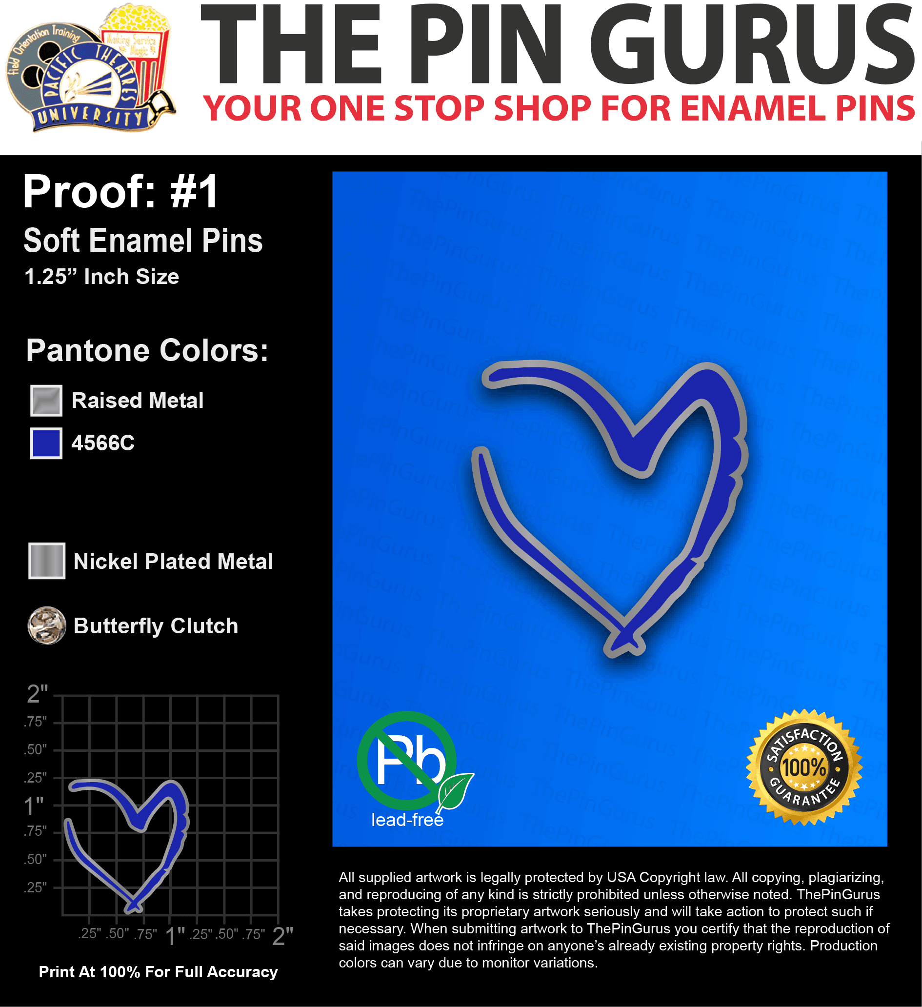 25 “SHARON P” LAPEL PINS: PROOF #1