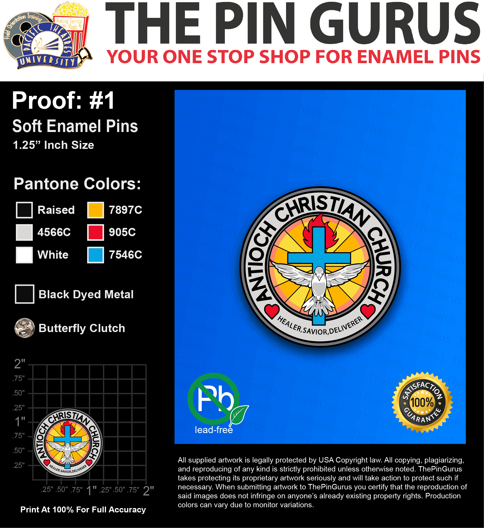 50 “STEPHEN W” LAPEL PINS: PROOF #1