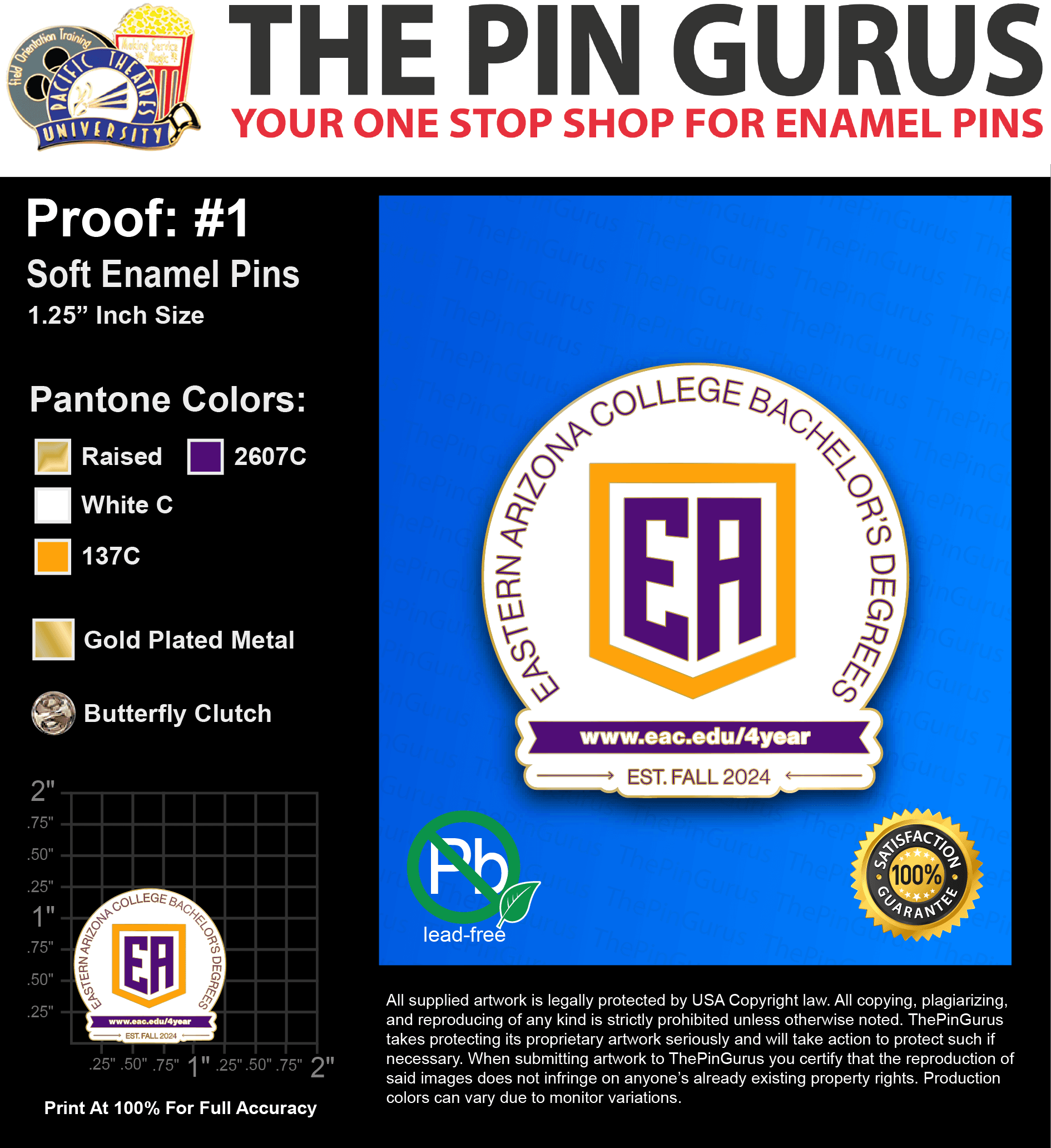 300 “LORI D” LAPEL PINS: PROOF #1