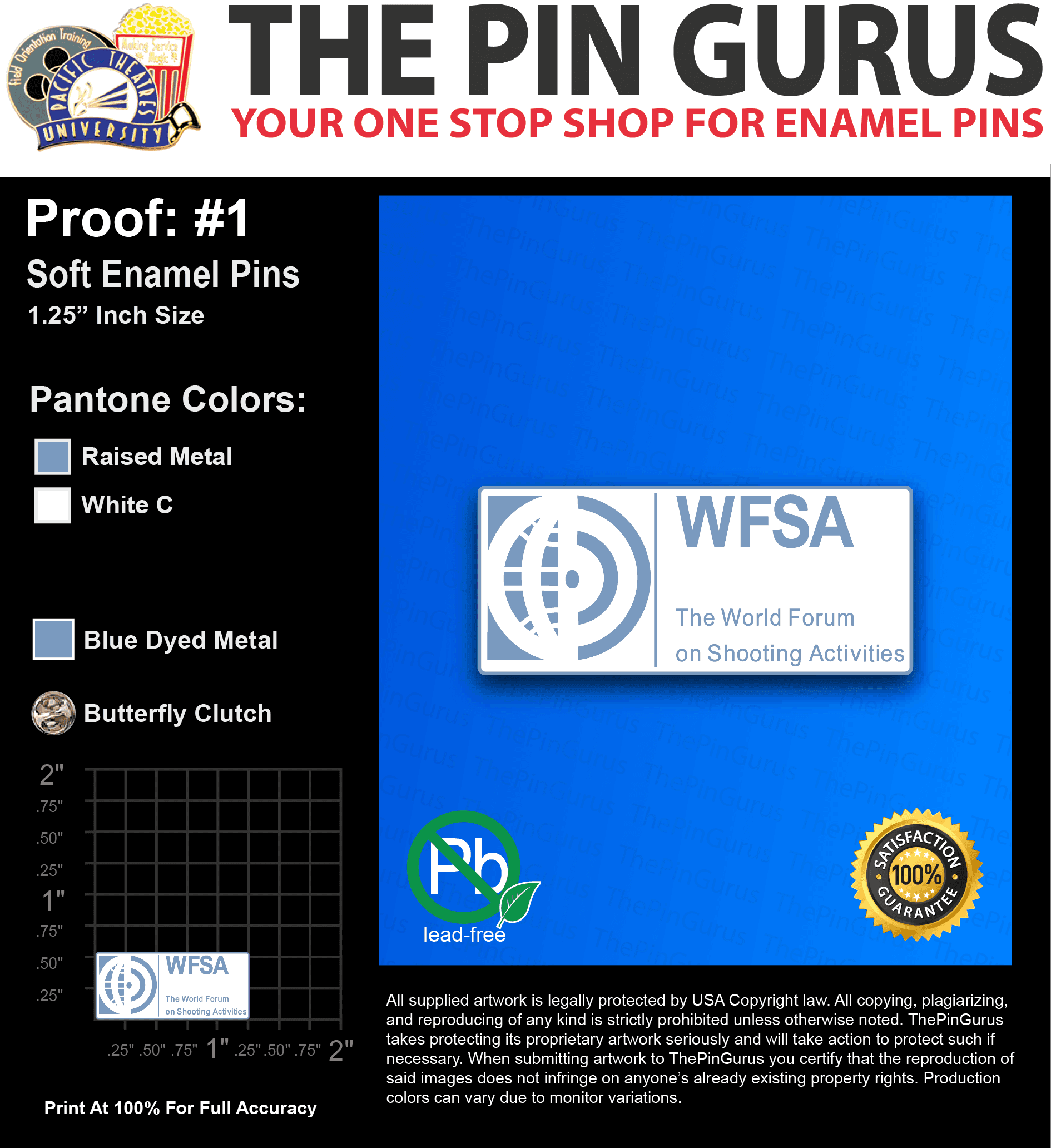 500 “ANDREW G” LAPEL PINS: PROOF #1