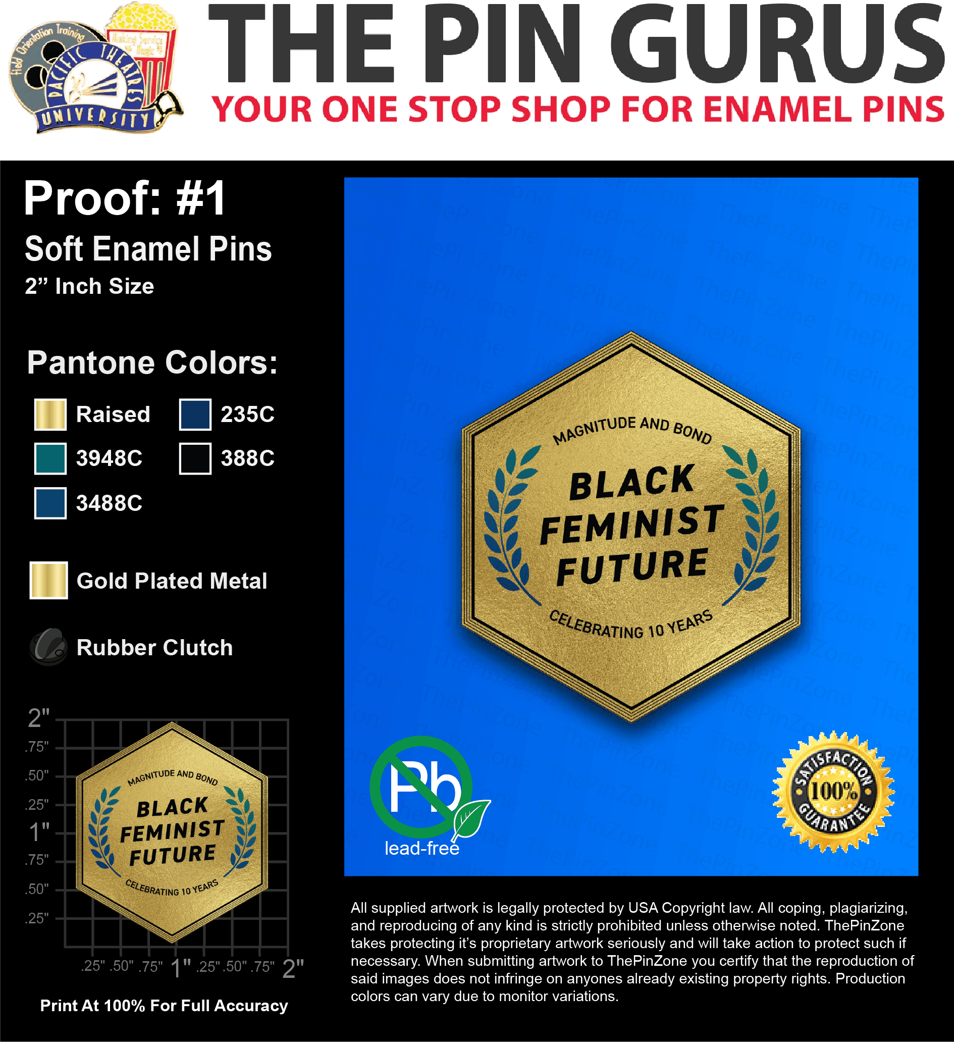 500 “APYPHANIE D” LAPEL PINS: PROOF #1