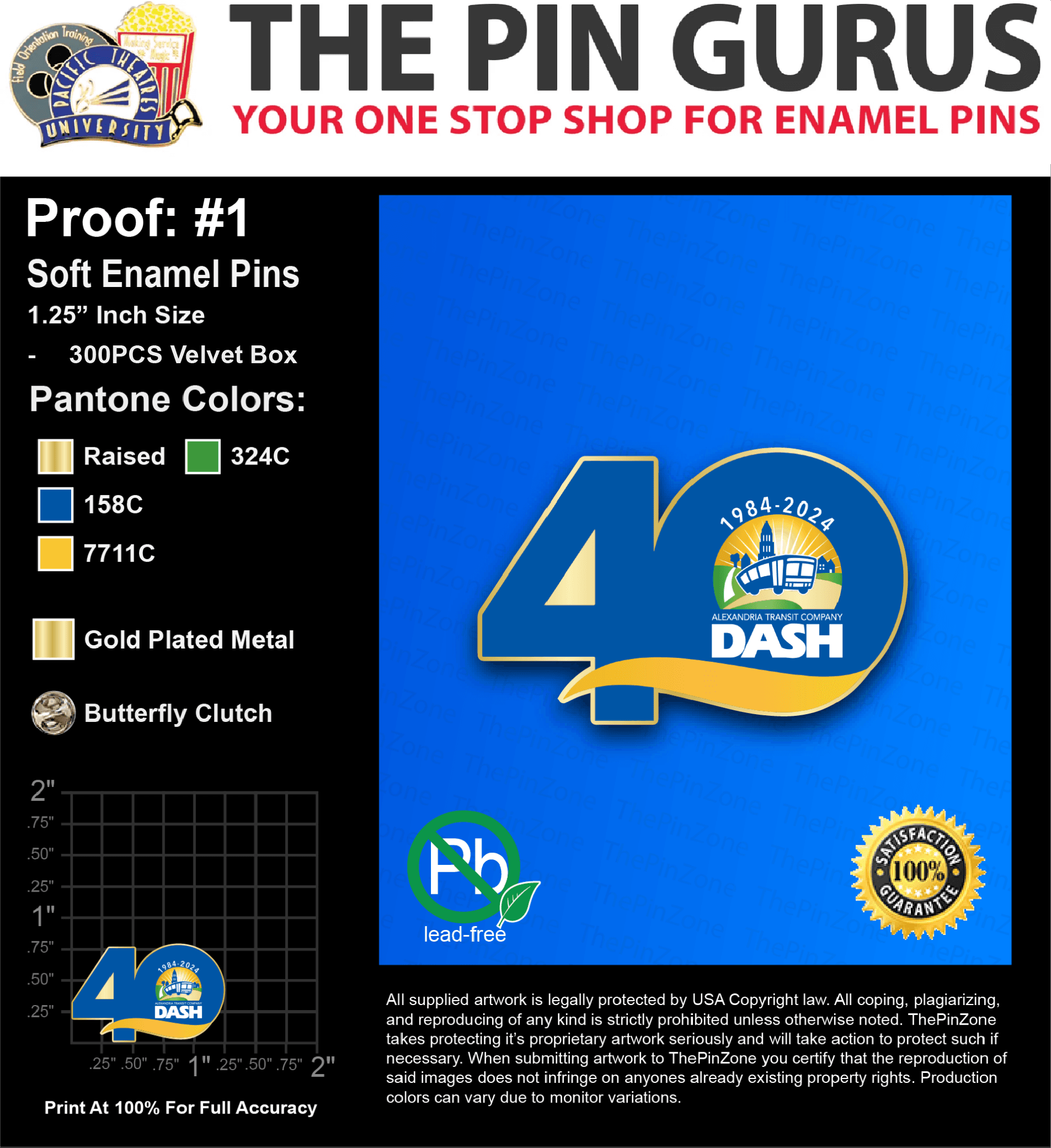 500 “BRELYNN M” LAPEL PINS: PROOF #1