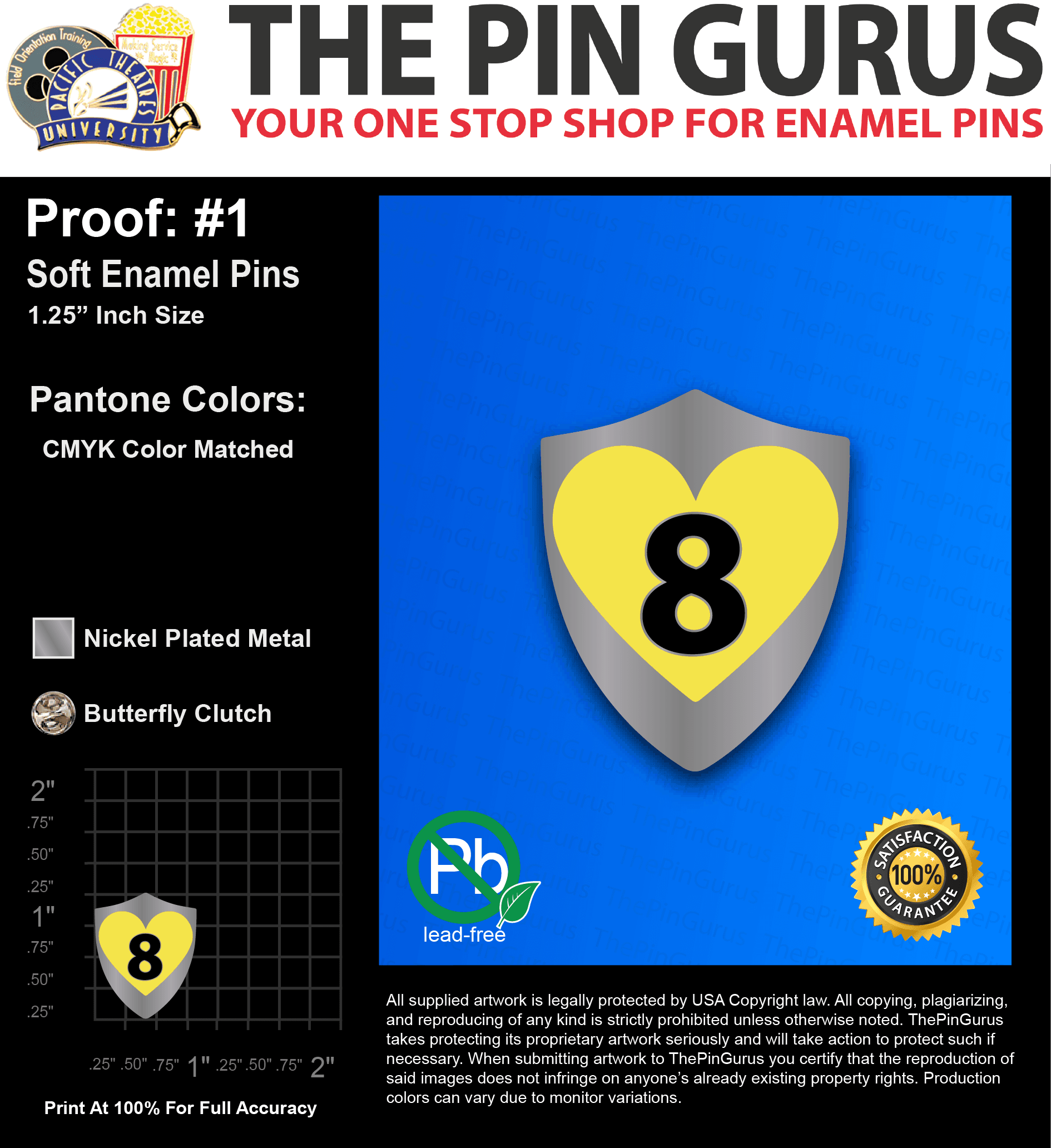 50 “CHRIS R” LAPEL PINS: PROOF #1