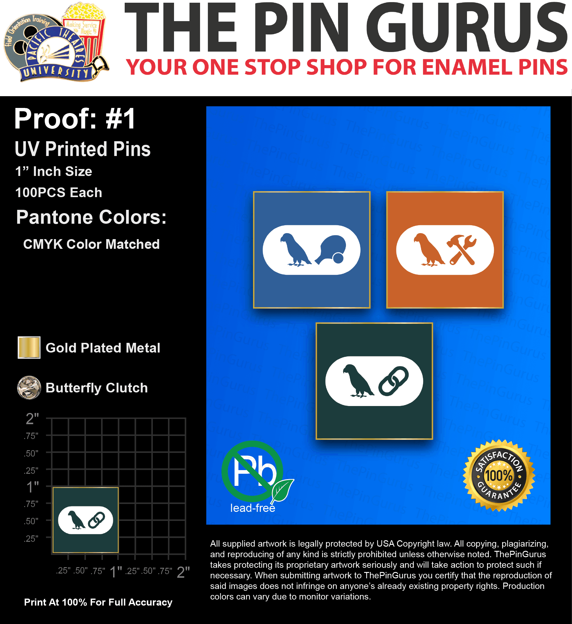 300 “JESSICA O” LAPEL PINS: PROOF #1