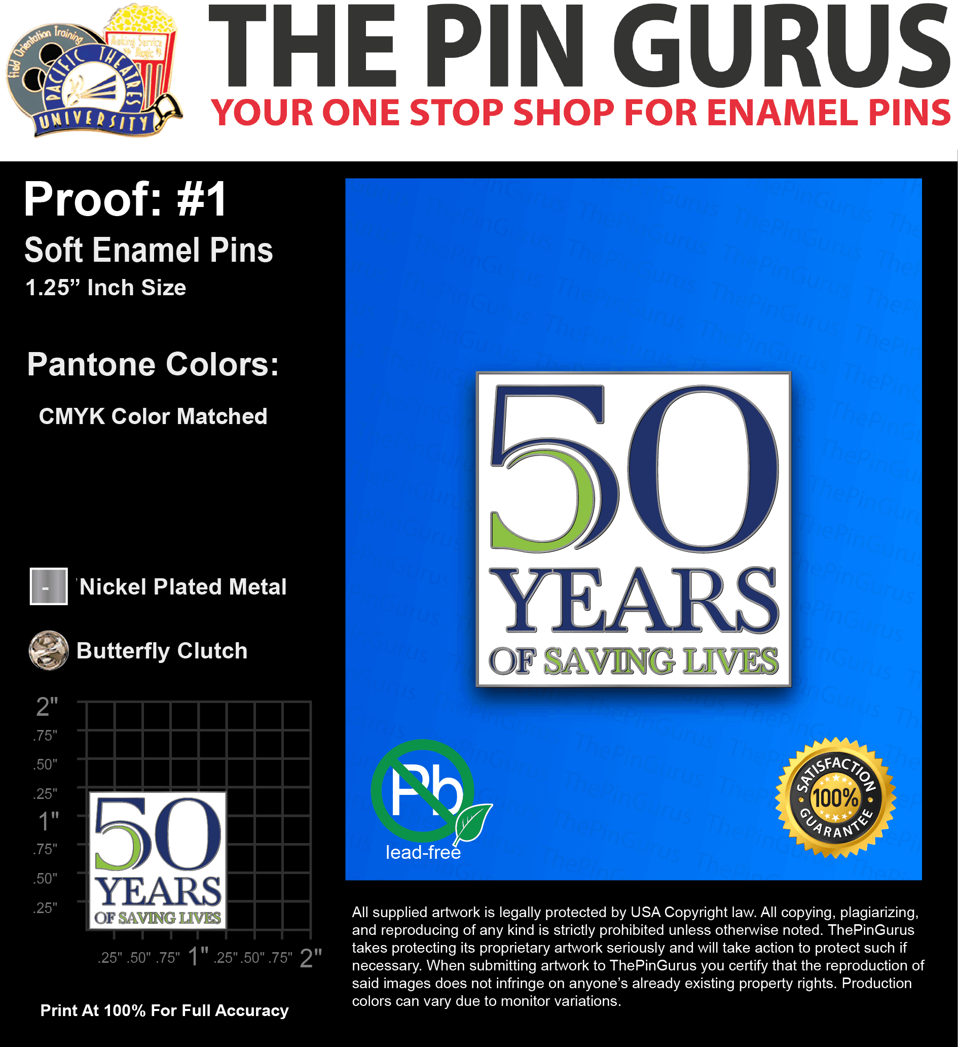 300 “KELLI J” LAPEL PINS: PROOF #1