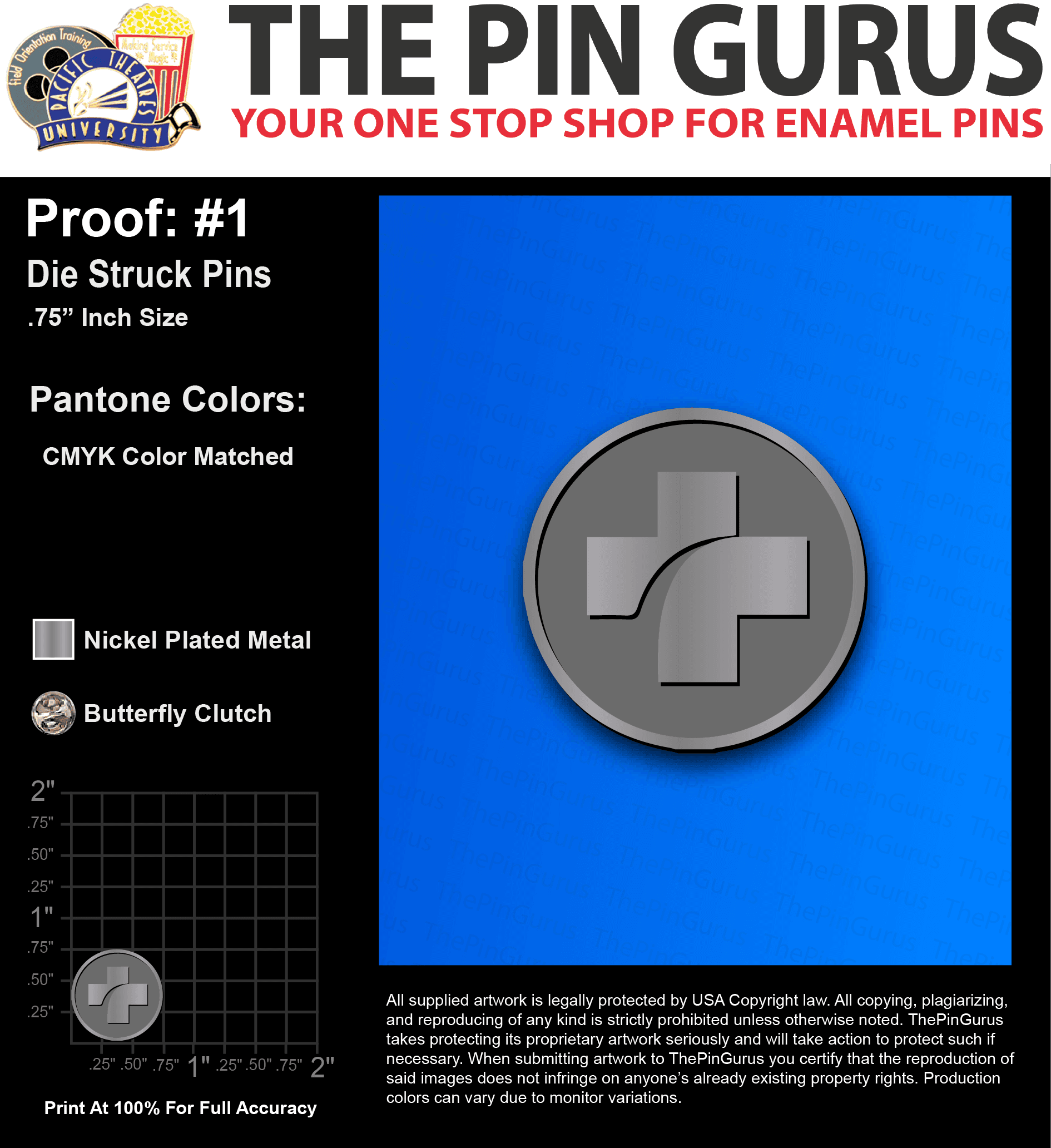 300 “HELEN H” LAPEL PINS: PROOF #1