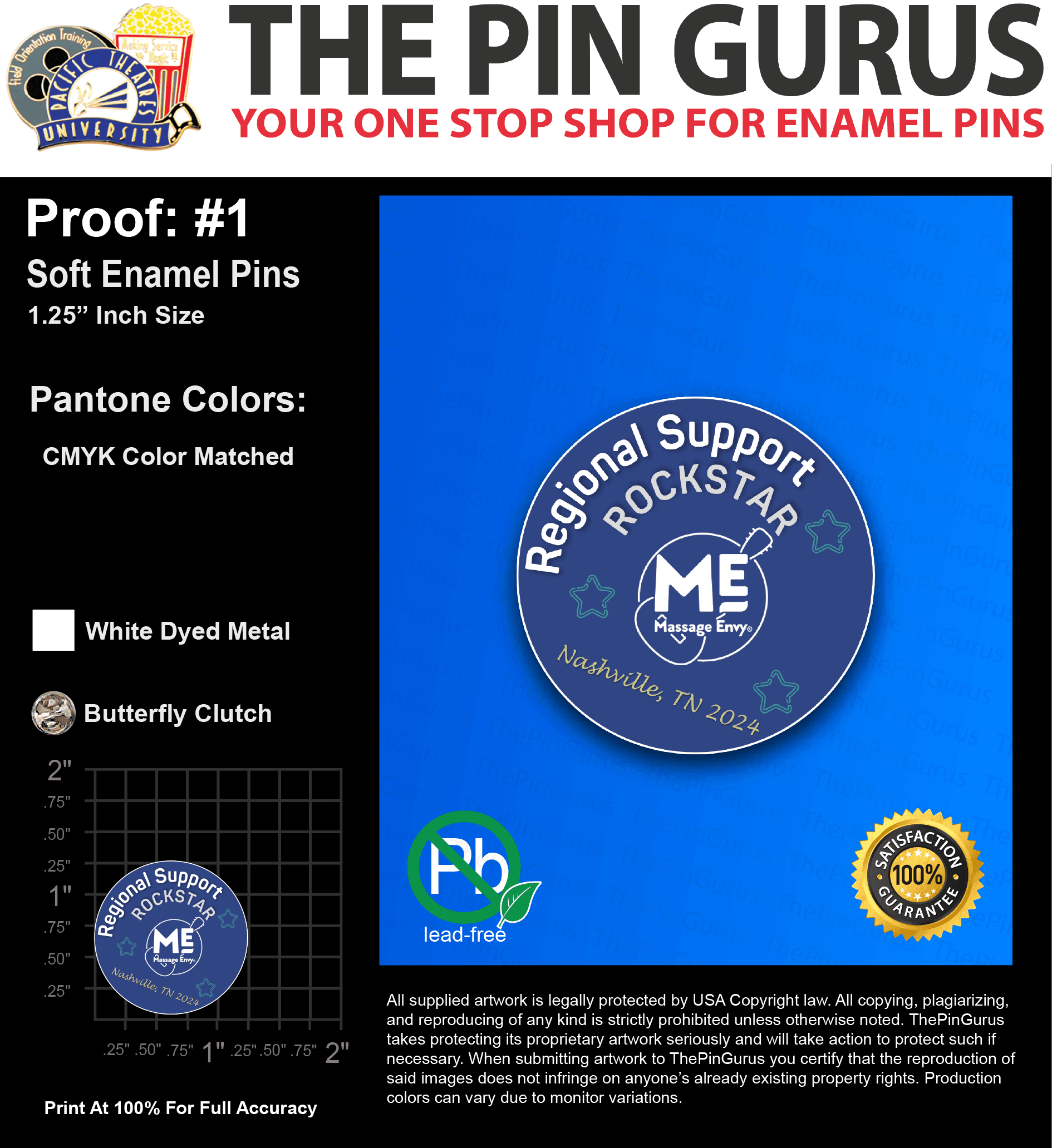 60 “LAUREN G” LAPEL PINS: PROOF #1