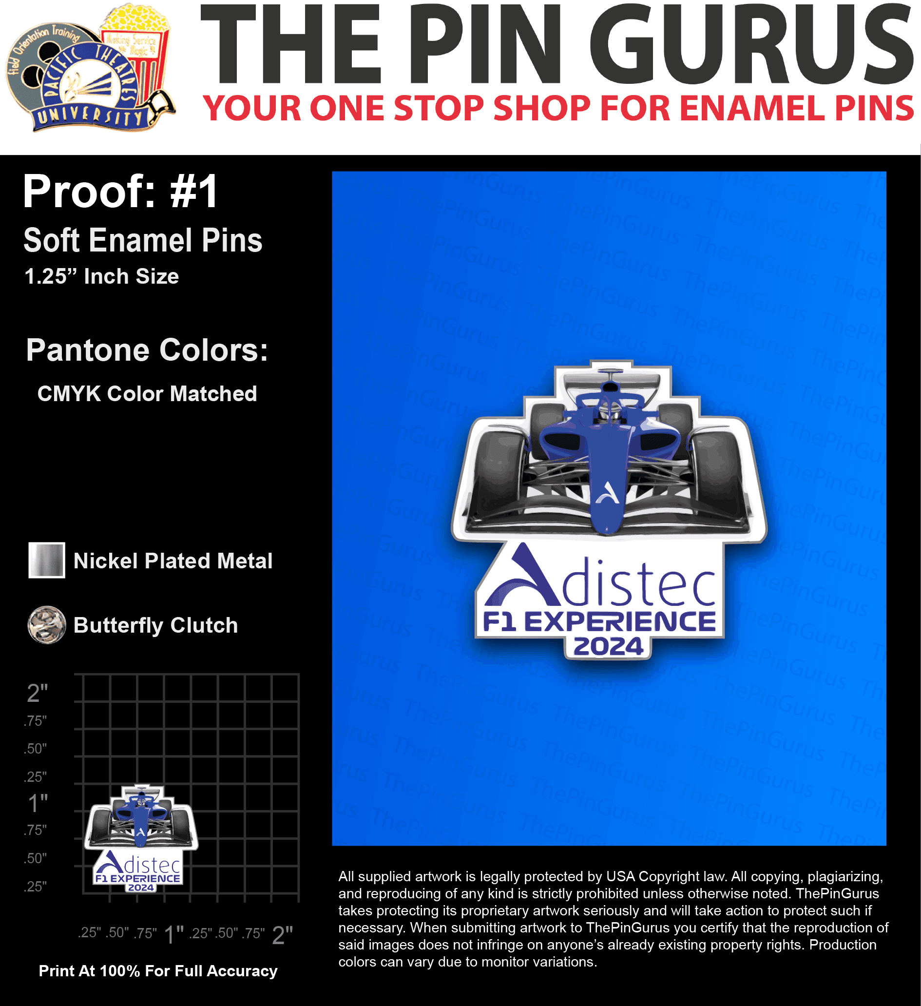 300 “MARENA M” LAPEL PINS: PROOF #1