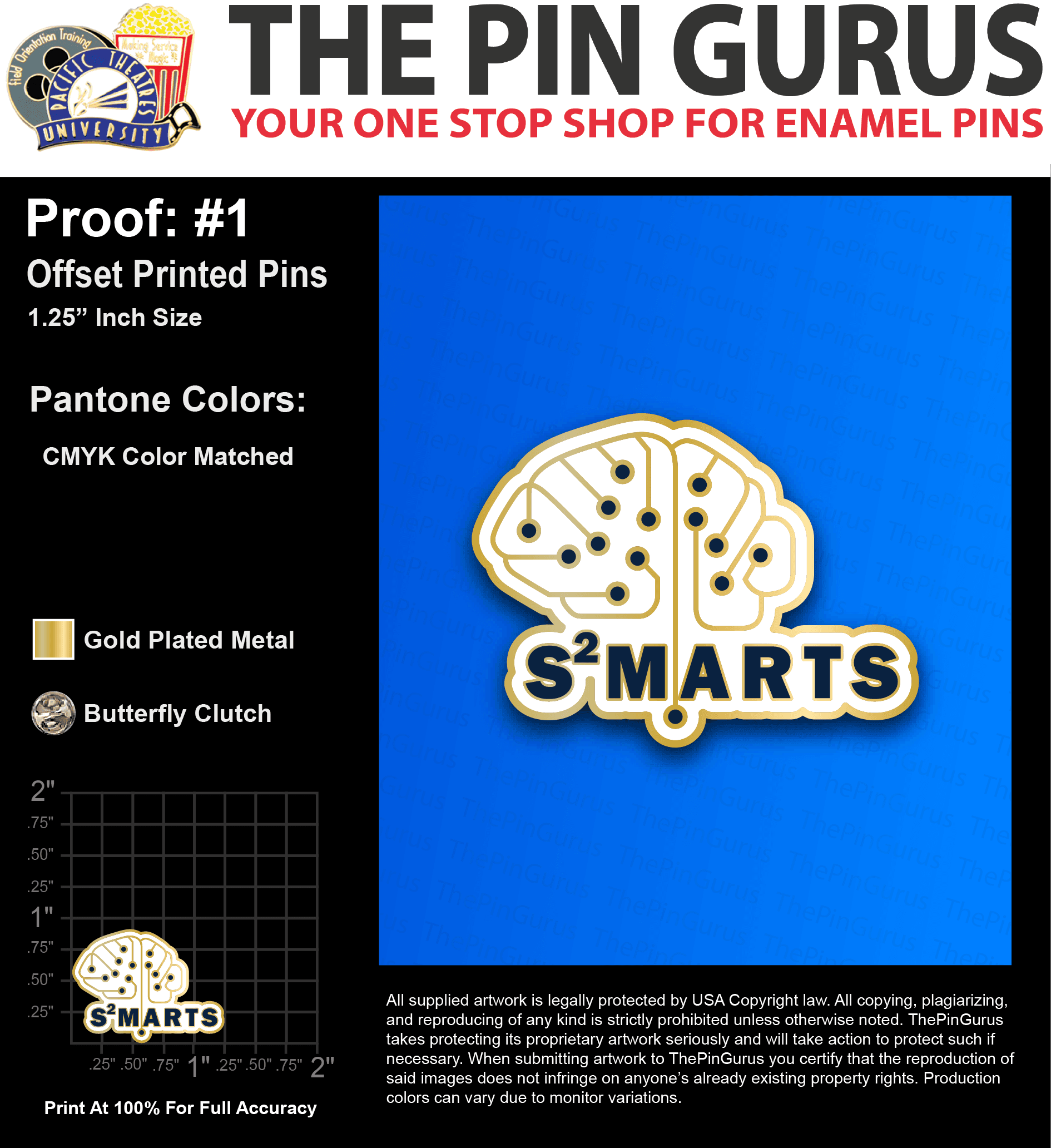 150 “PANKAJ B” LAPEL PINS: PROOF #1