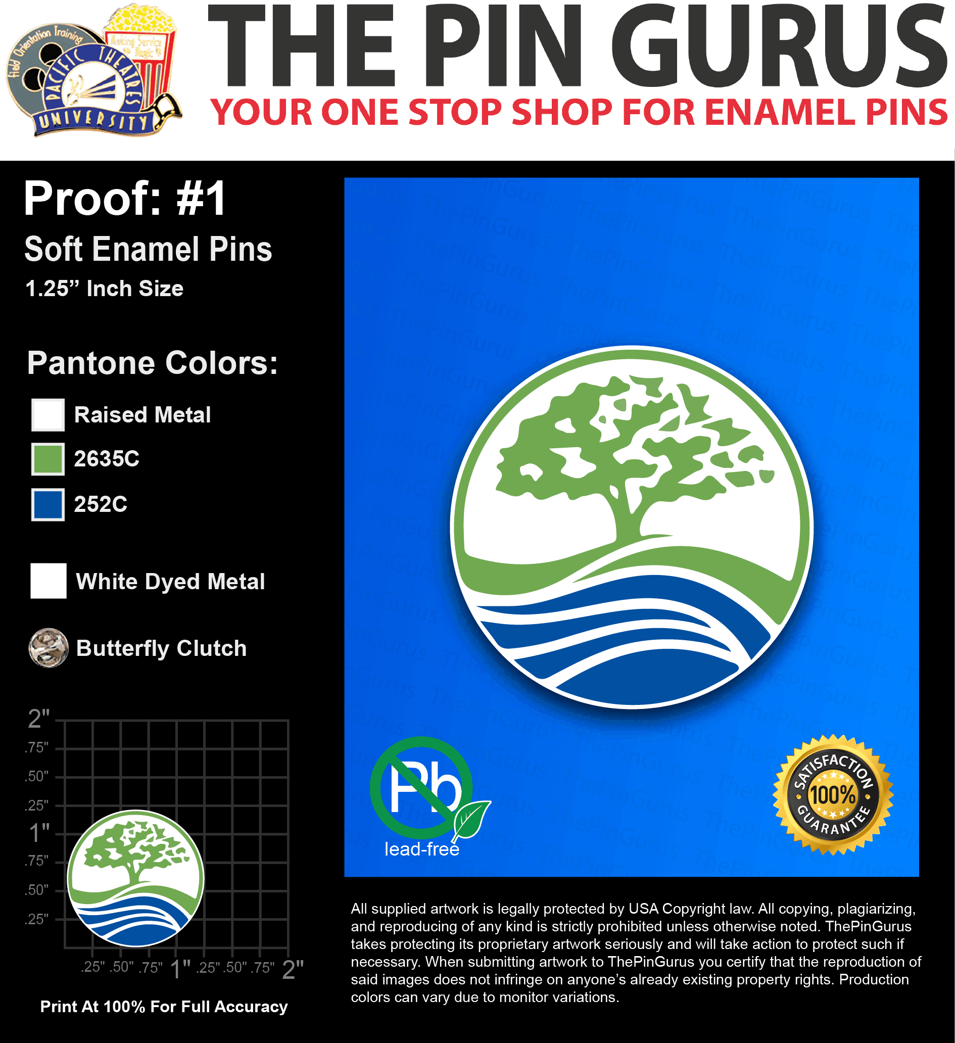 50 “LUKE C” LAPEL PINS: PROOF #1