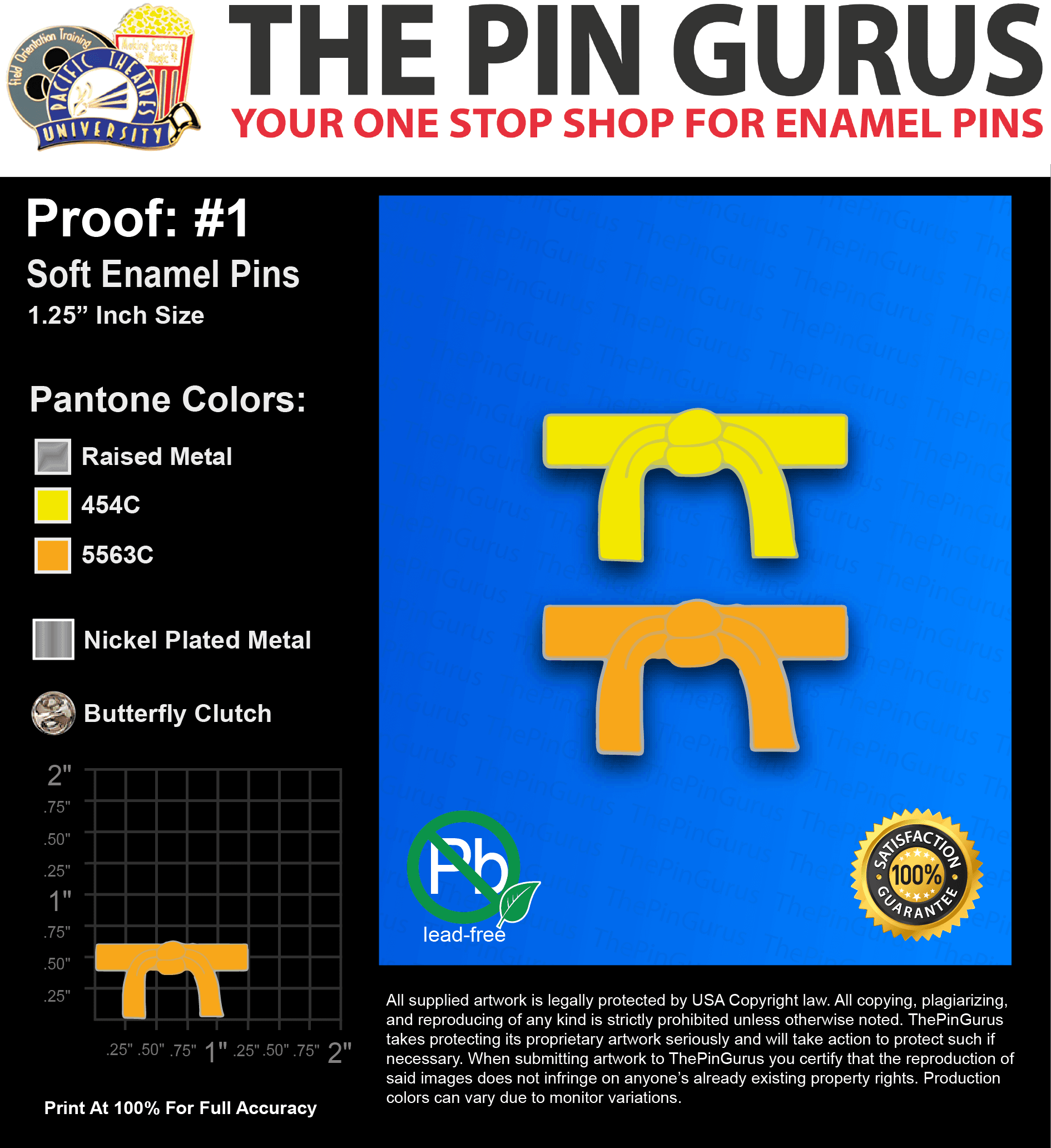 150 “NYLS R” LAPEL PINS: PROOF #1