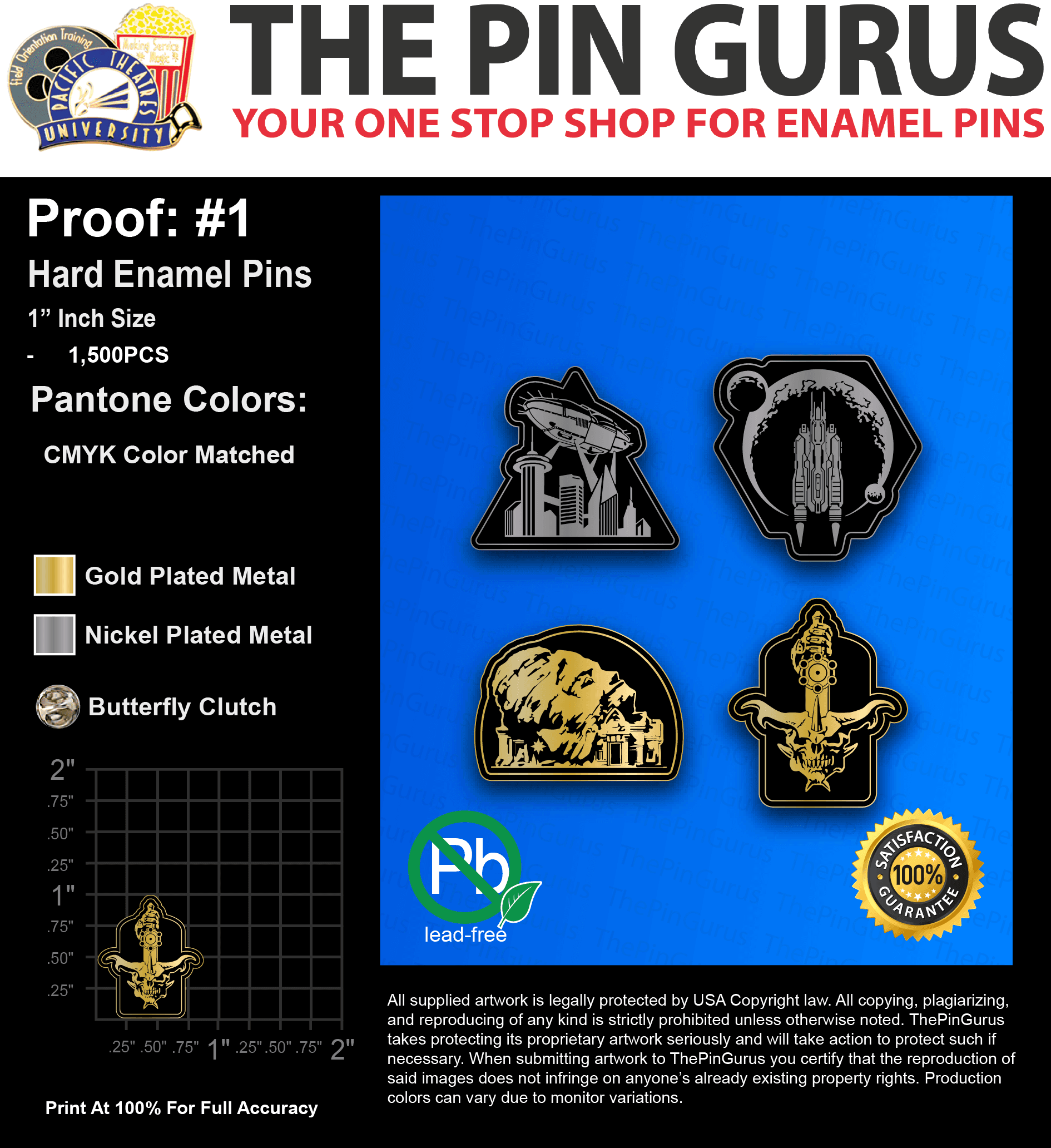 6000 “SIMONE C” LAPEL PINS: PROOF #1