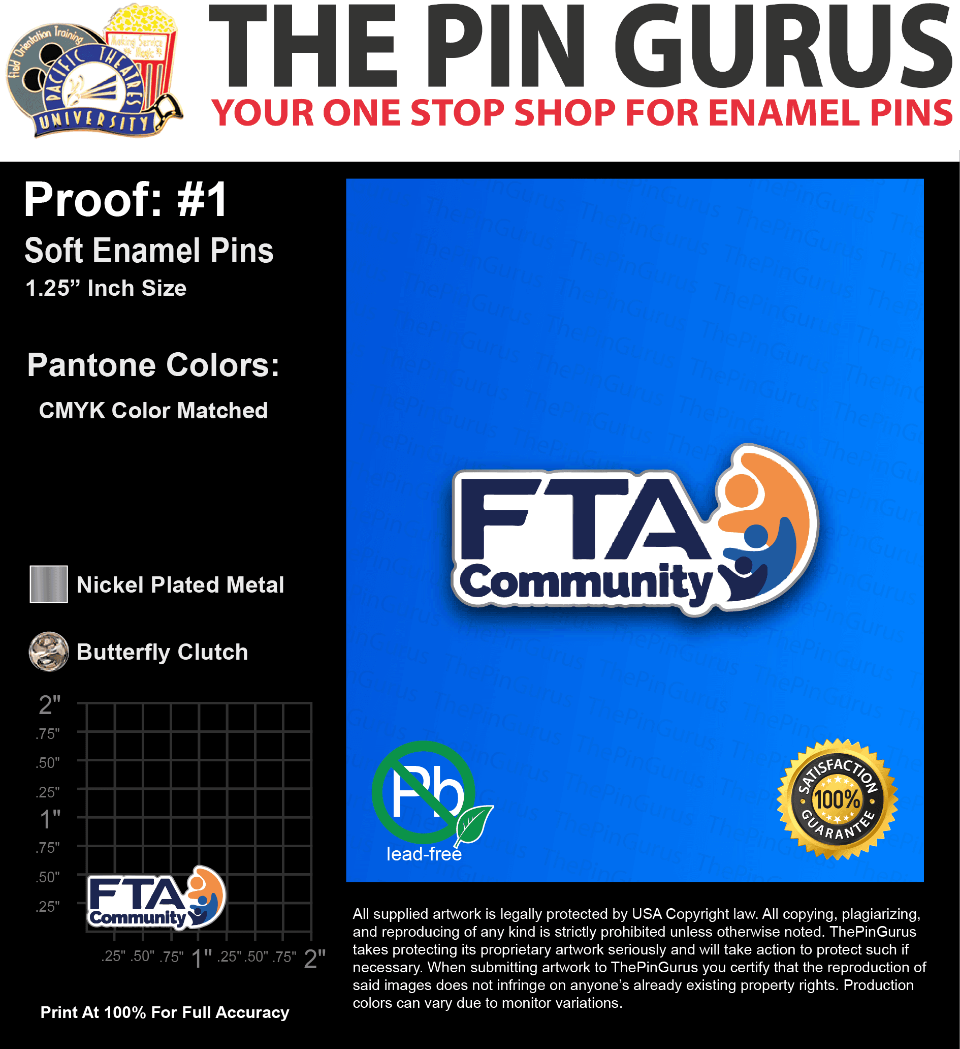 1000 “RYAN M” LAPEL PINS: PROOF #1