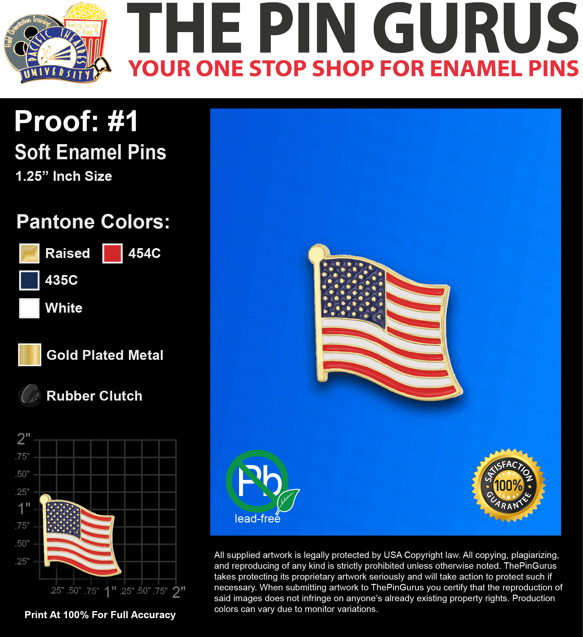 1000 “RONALD A” LAPEL PINS: PROOF #1