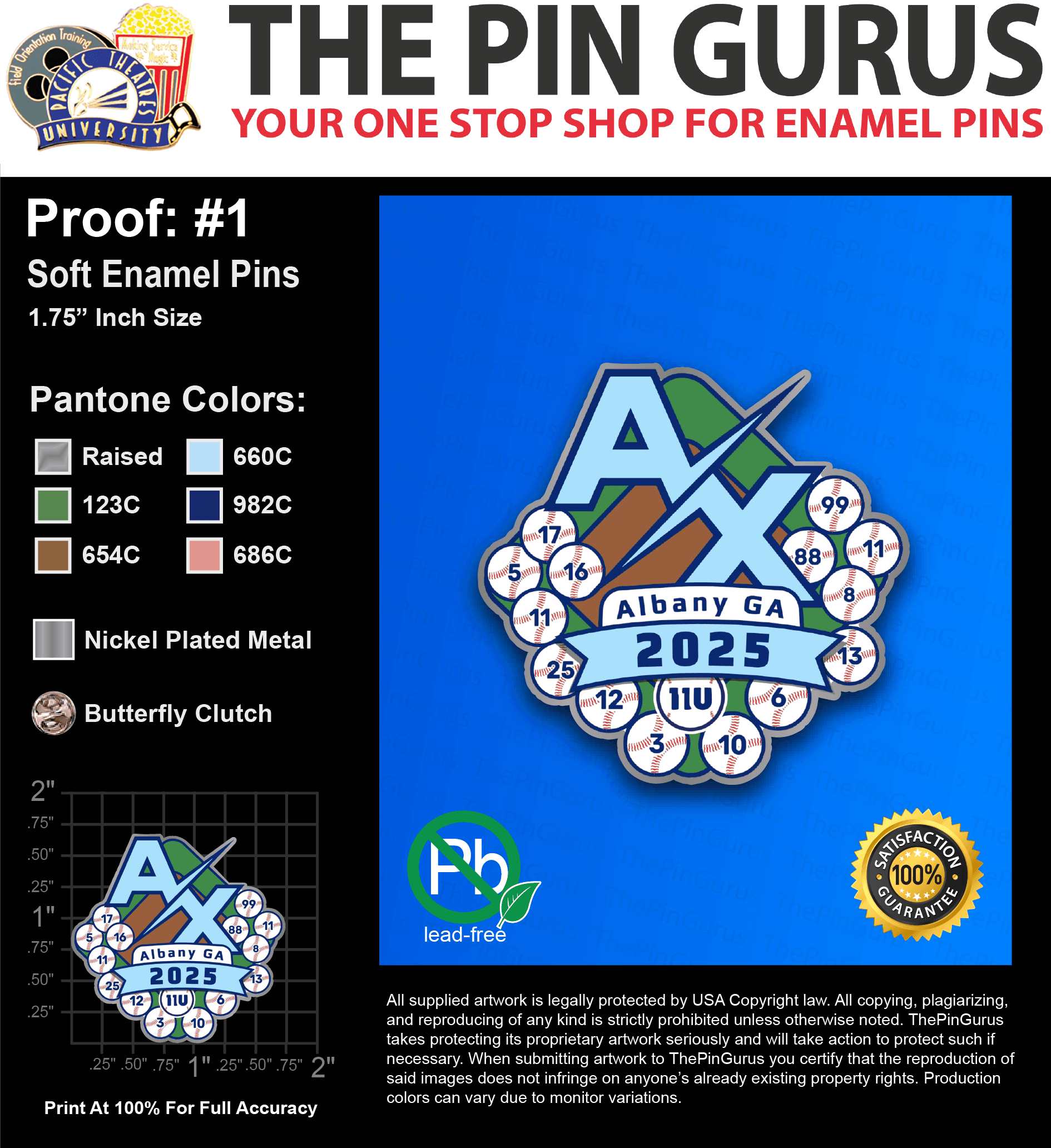 325 “JENNA W” LAPEL PINS: PROOF #1