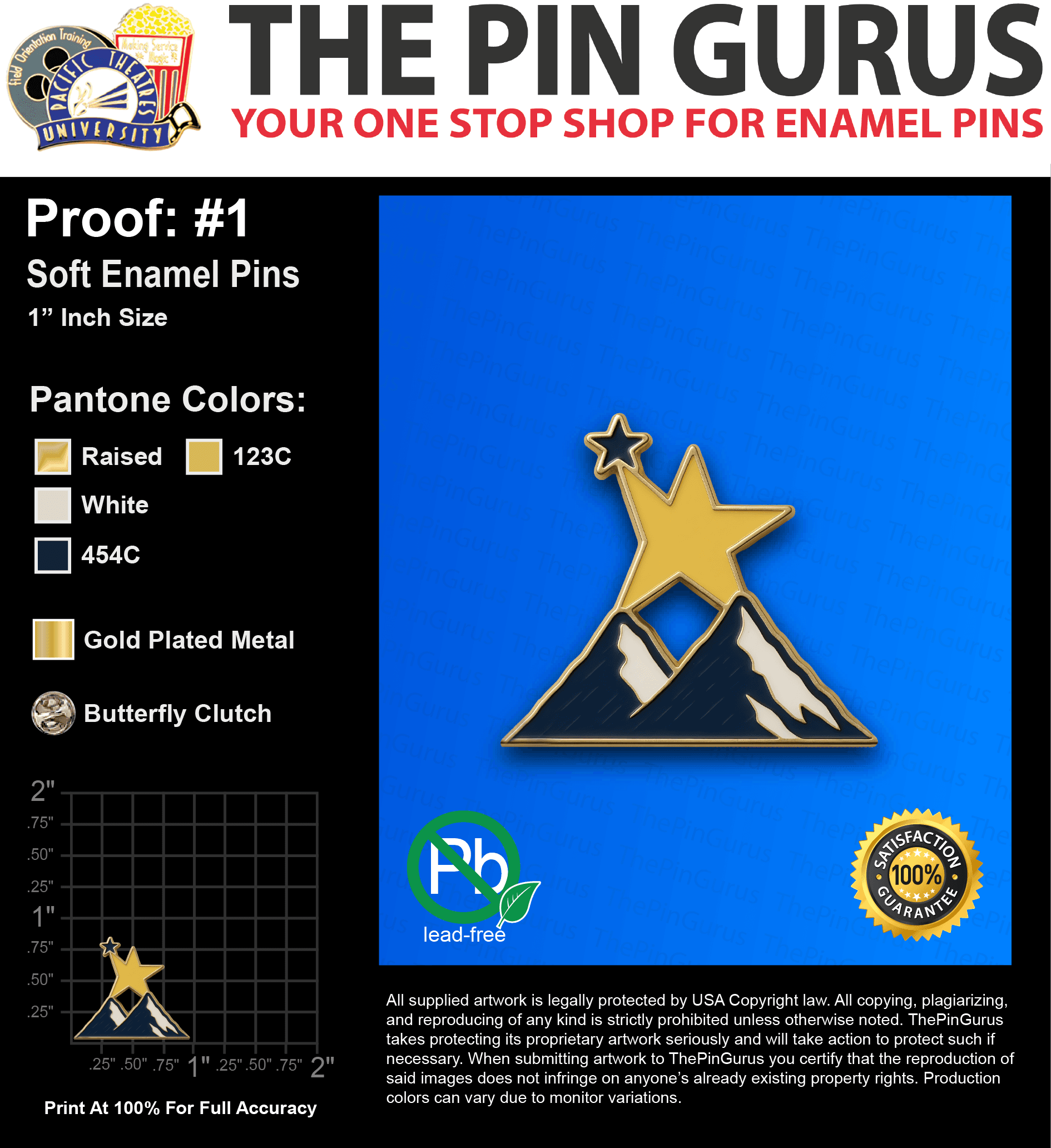 300 “JOELLEN G” LAPEL PINS: PROOF #1