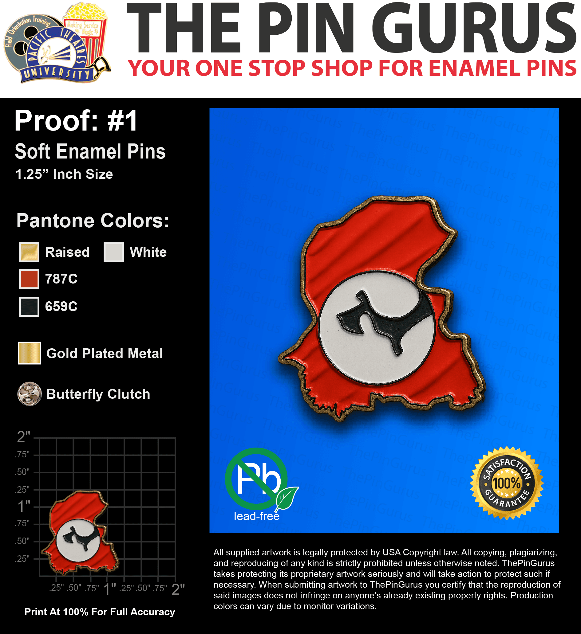 50 “JUNAID G” LAPEL PINS: PROOF #1