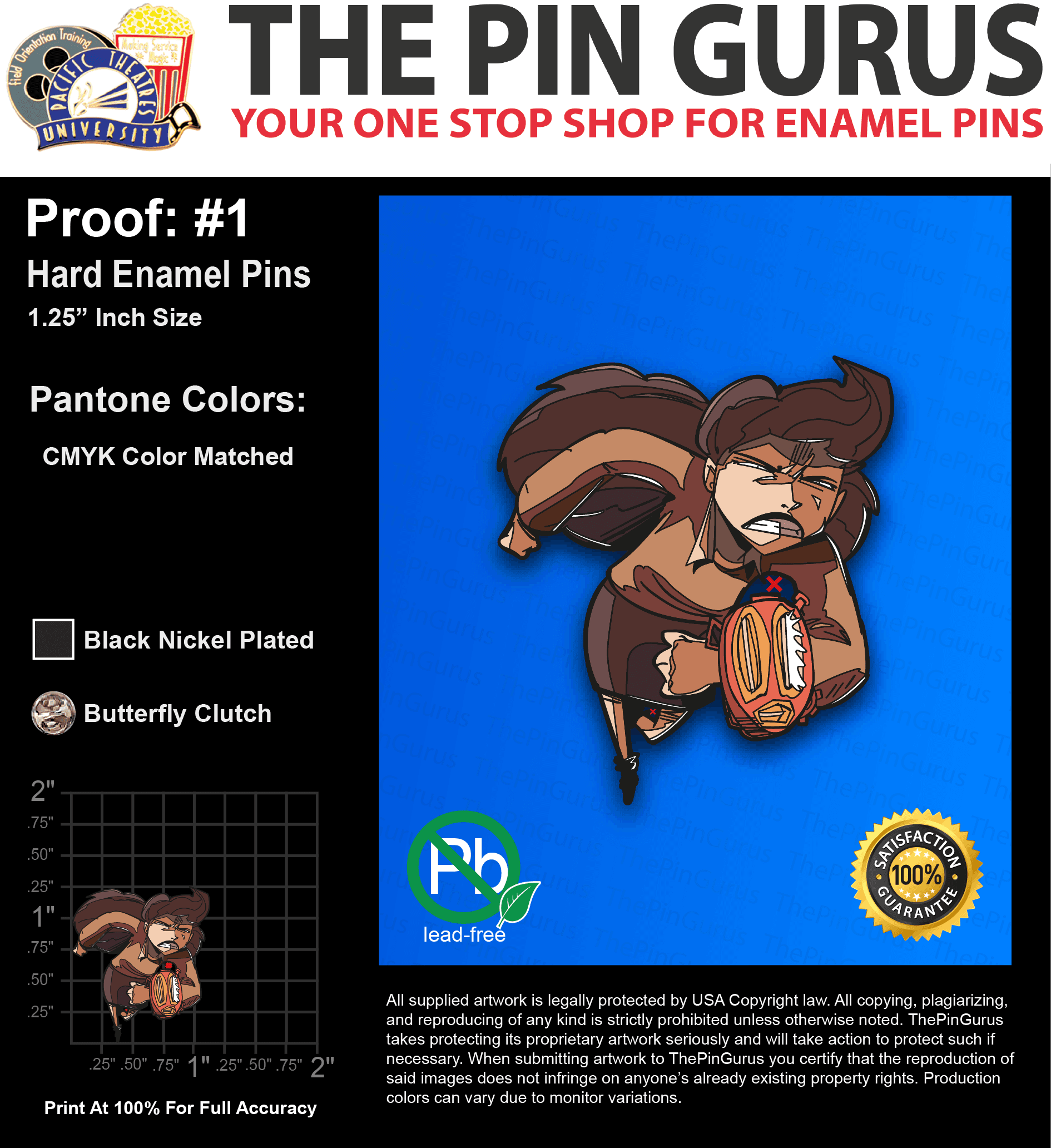 150 "ETHAN" LAPEL PINS: PROOF #1