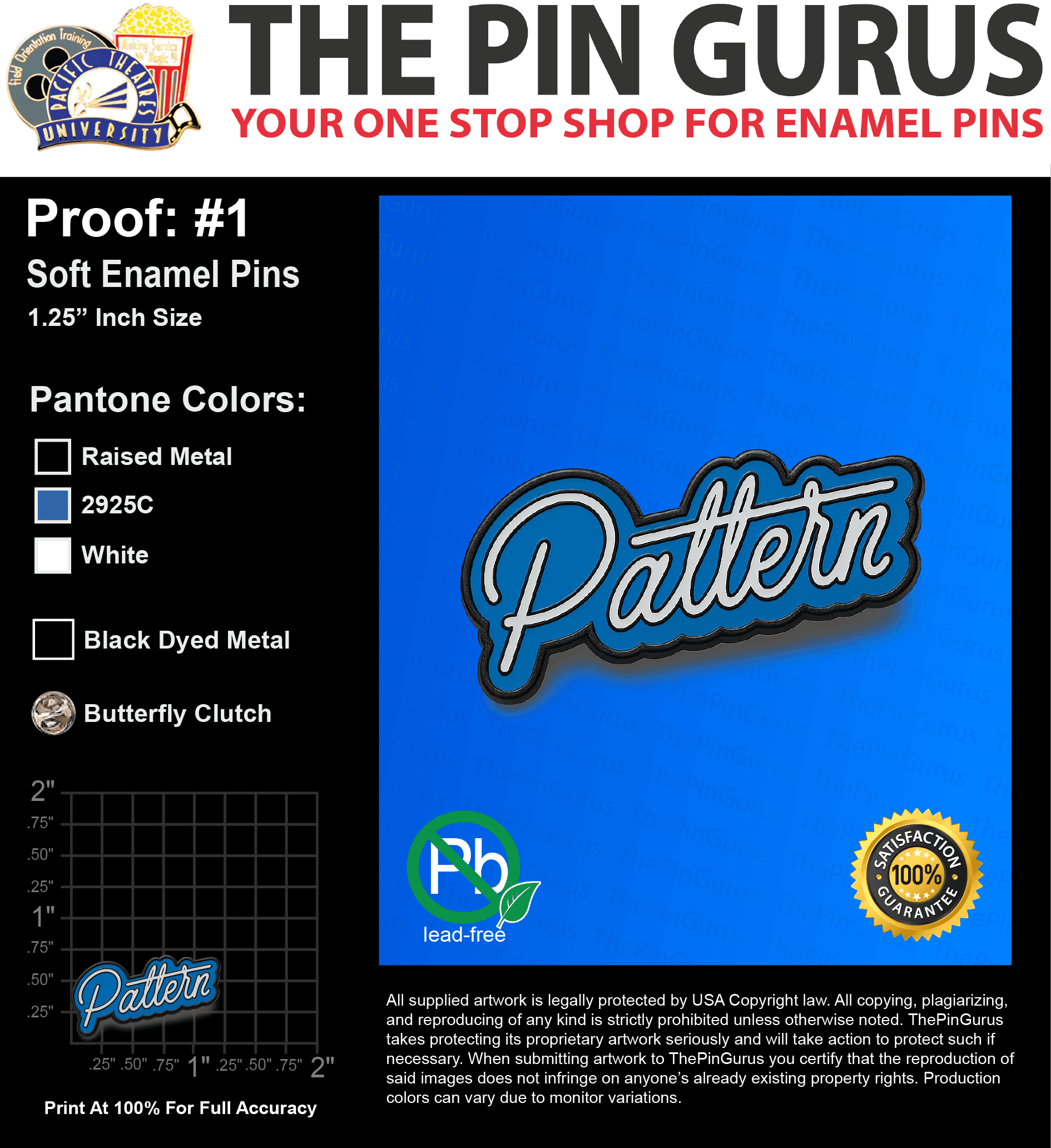 200 “SCHYELER R” LAPEL PINS: PROOF #1