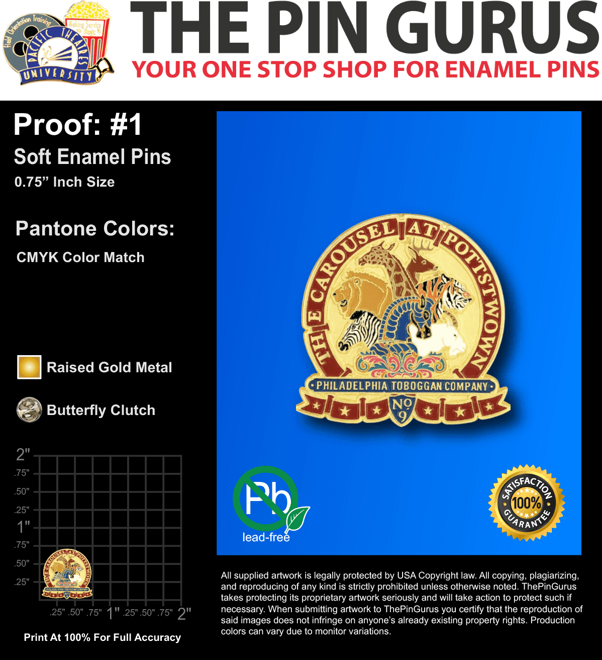 150 "SHARI R" LAPEL PINS: PROOF #1