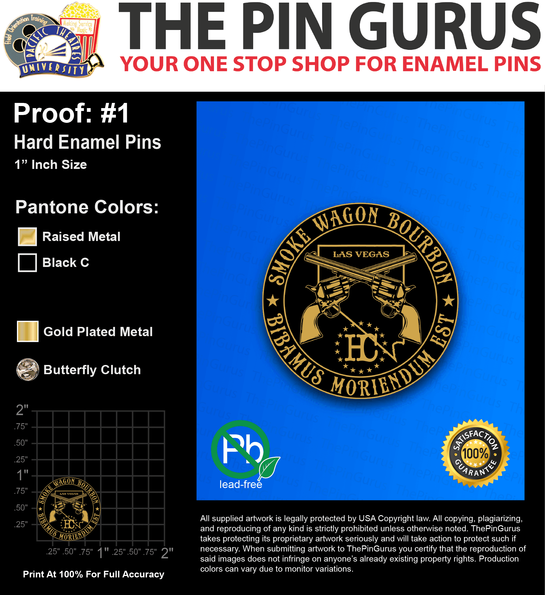 1000 "AARON C" LAPEL PINS: PROOF #1