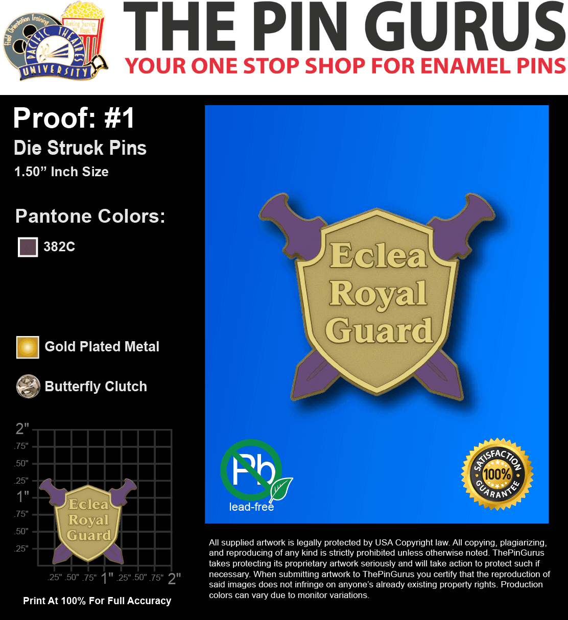 25 "FLAIRE N" LAPEL PINS: PROOF #1