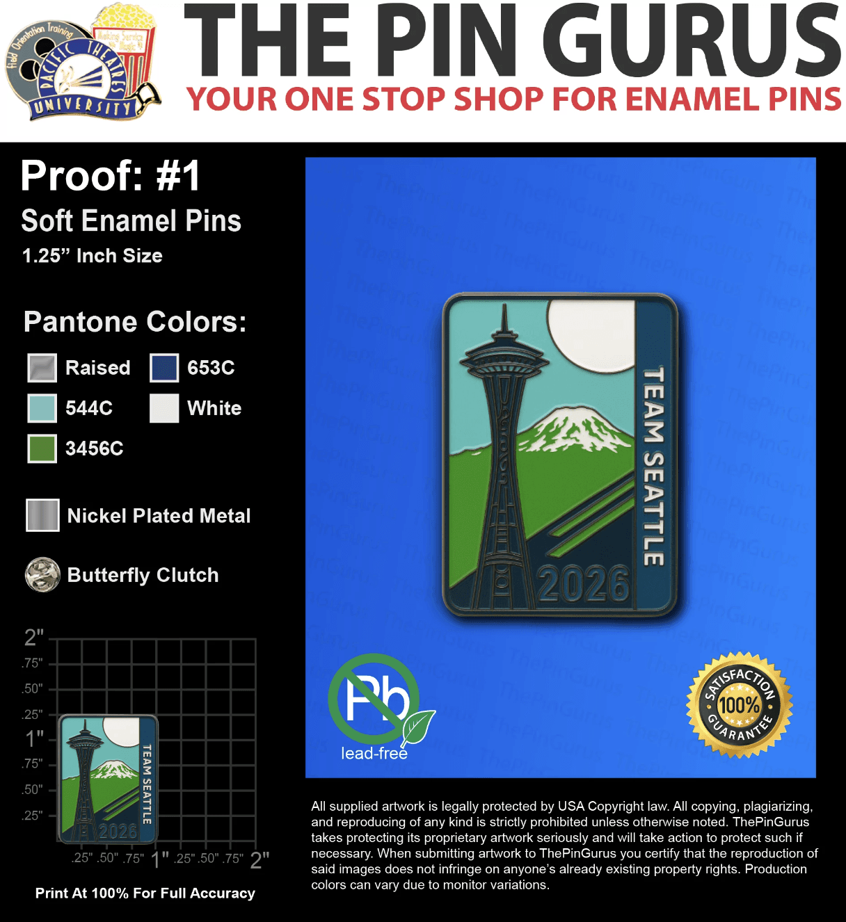 300 “HEATHER B” LAPEL PINS: PROOF #1