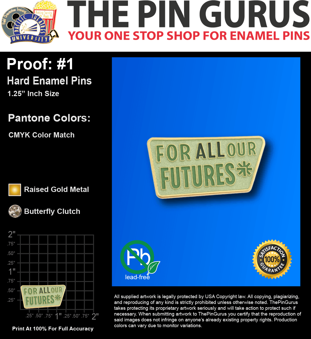 25 "LAURA C" LAPEL PINS: PROOF #1