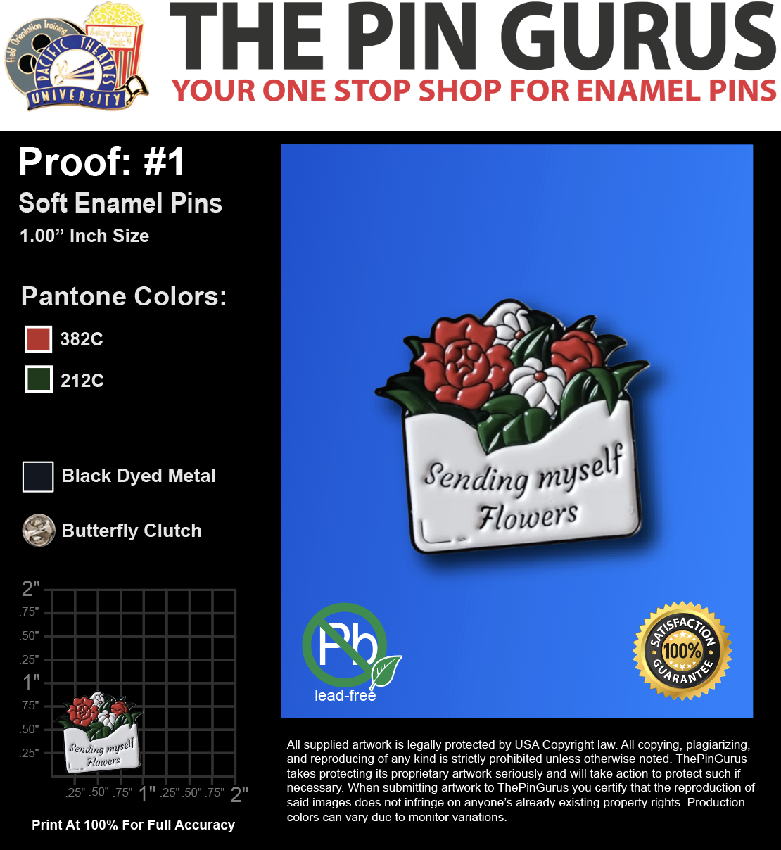 25 "MAGGIE M" LAPEL PINS: PROOF #1
