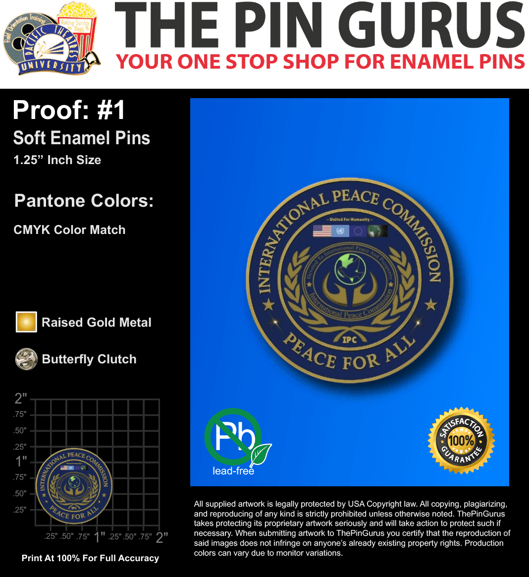 50 "PRINCE" LAPEL PINS: PROOF #1