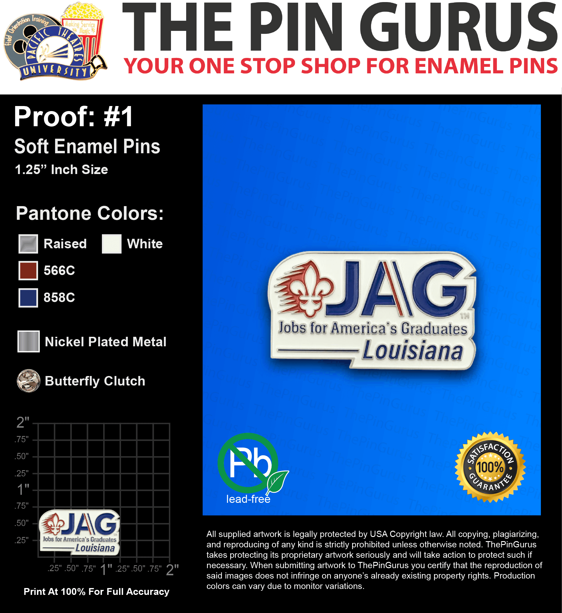 150 “STACIE W” LAPEL PINS: PROOF #1
