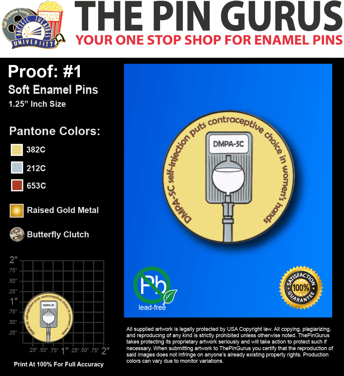 700 "BETH B" LAPEL PINS: PROOF #1