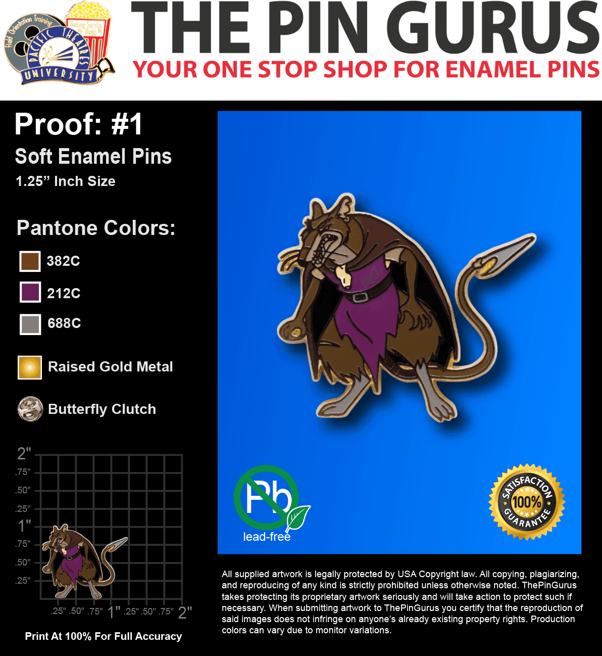 100 "MIKE" LAPEL PINS: PROOF #1