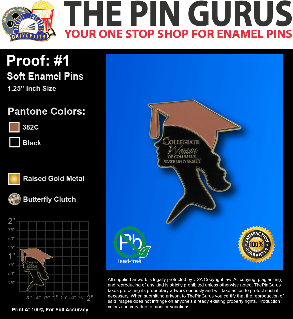 85 "MIKYA M" LAPEL PINS: PROOF #1