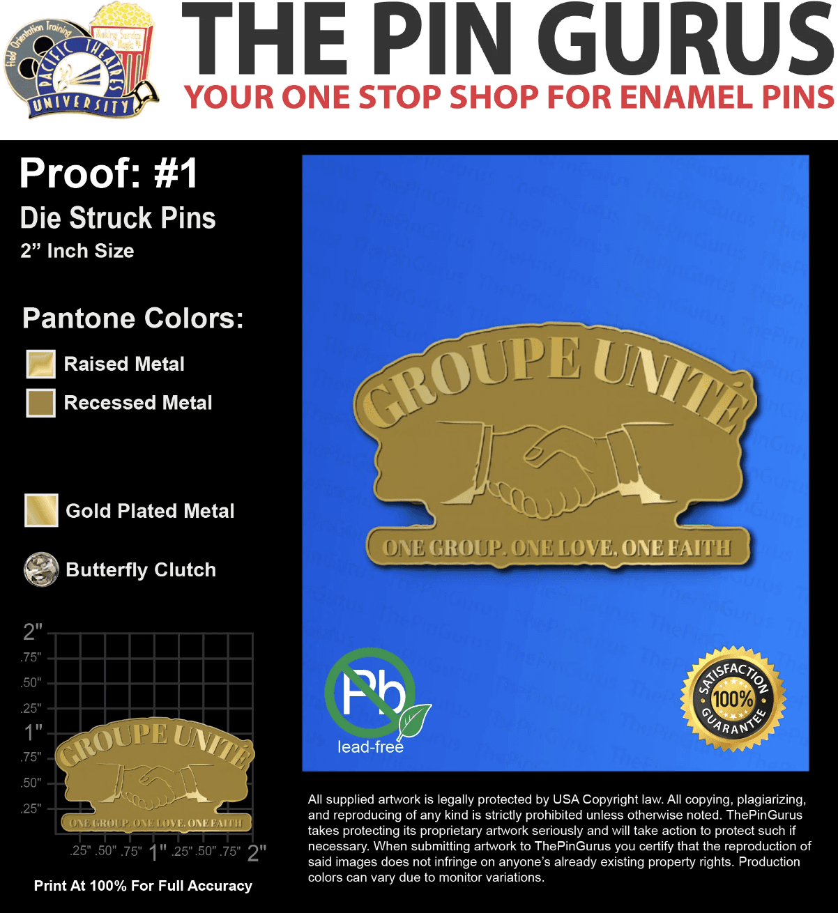 50 "NADINE N" LAPEL PINS: PROOF #1