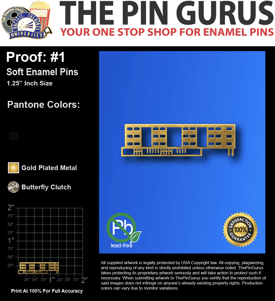 100 "ABAGAIL P" LAPEL PINS: PROOF #1