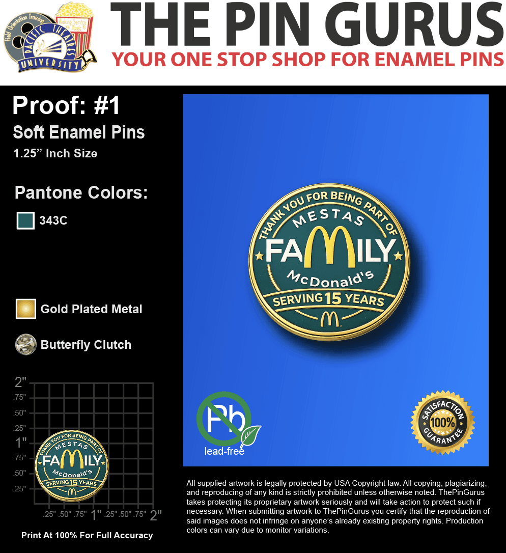 44 "ASHLIE N" LAPEL PINS: PROOF #1