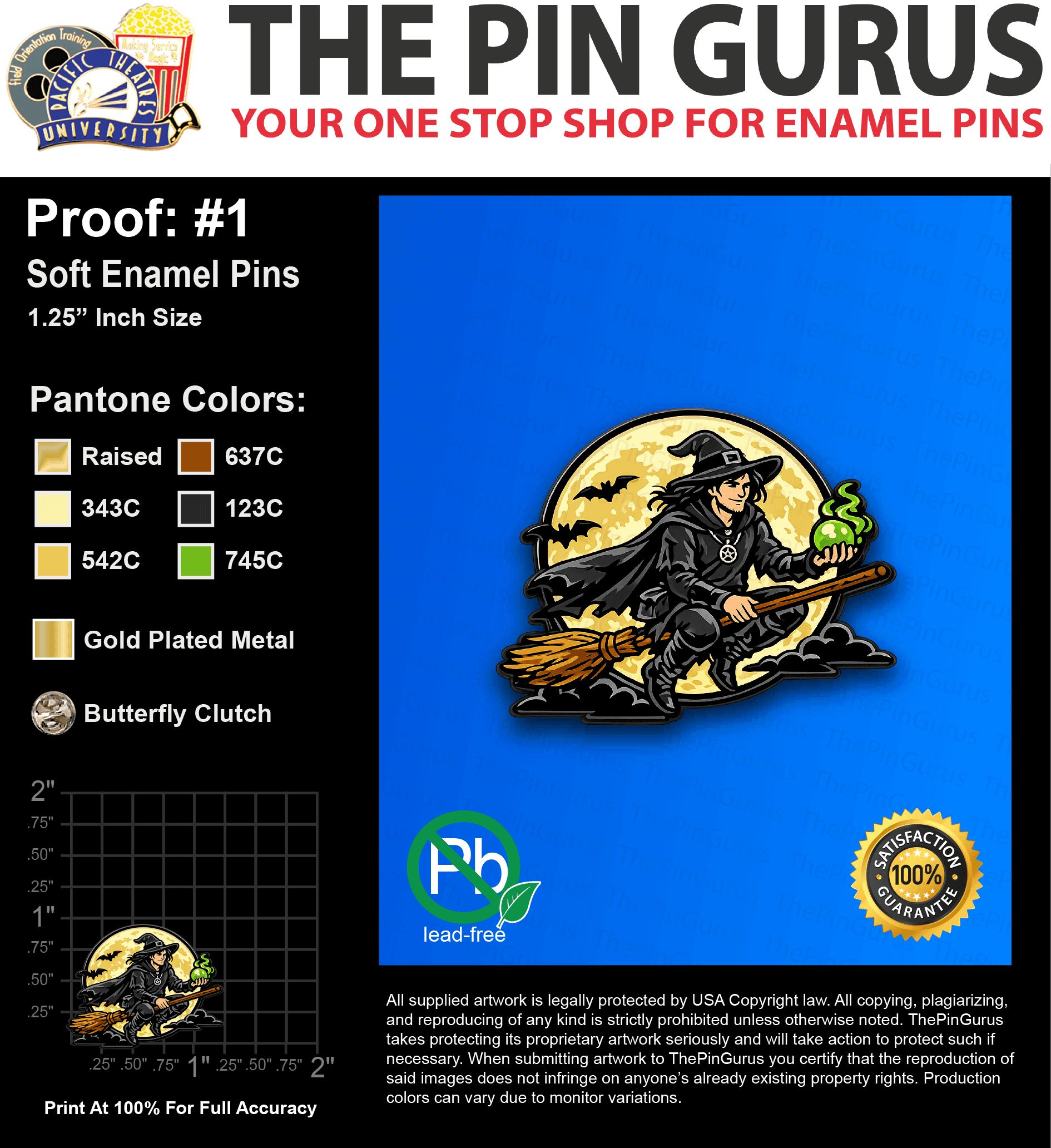 25 “ENVON V” LAPEL PINS: PROOF #1
