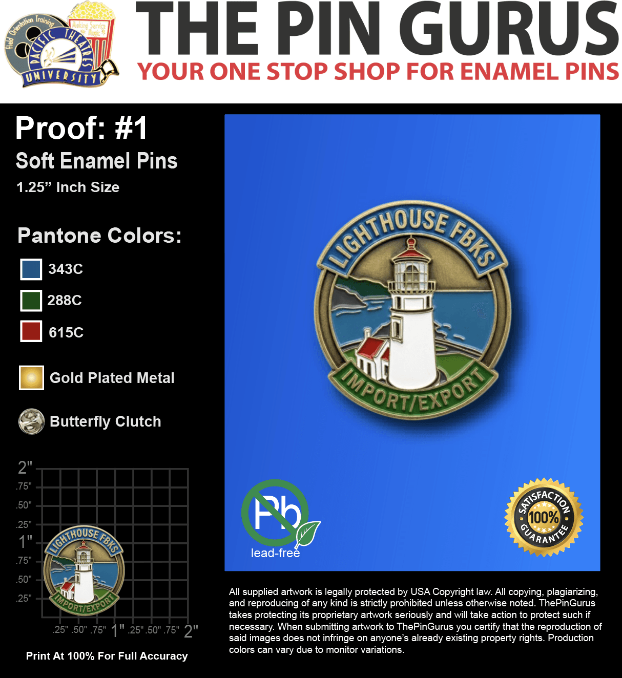 25 "FRANK LOGAN JAMISON" LAPEL PINS: PROOF #1