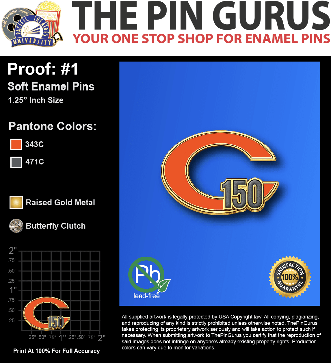 325 "JENNIFER D" LAPEL PINS: PROOF #1