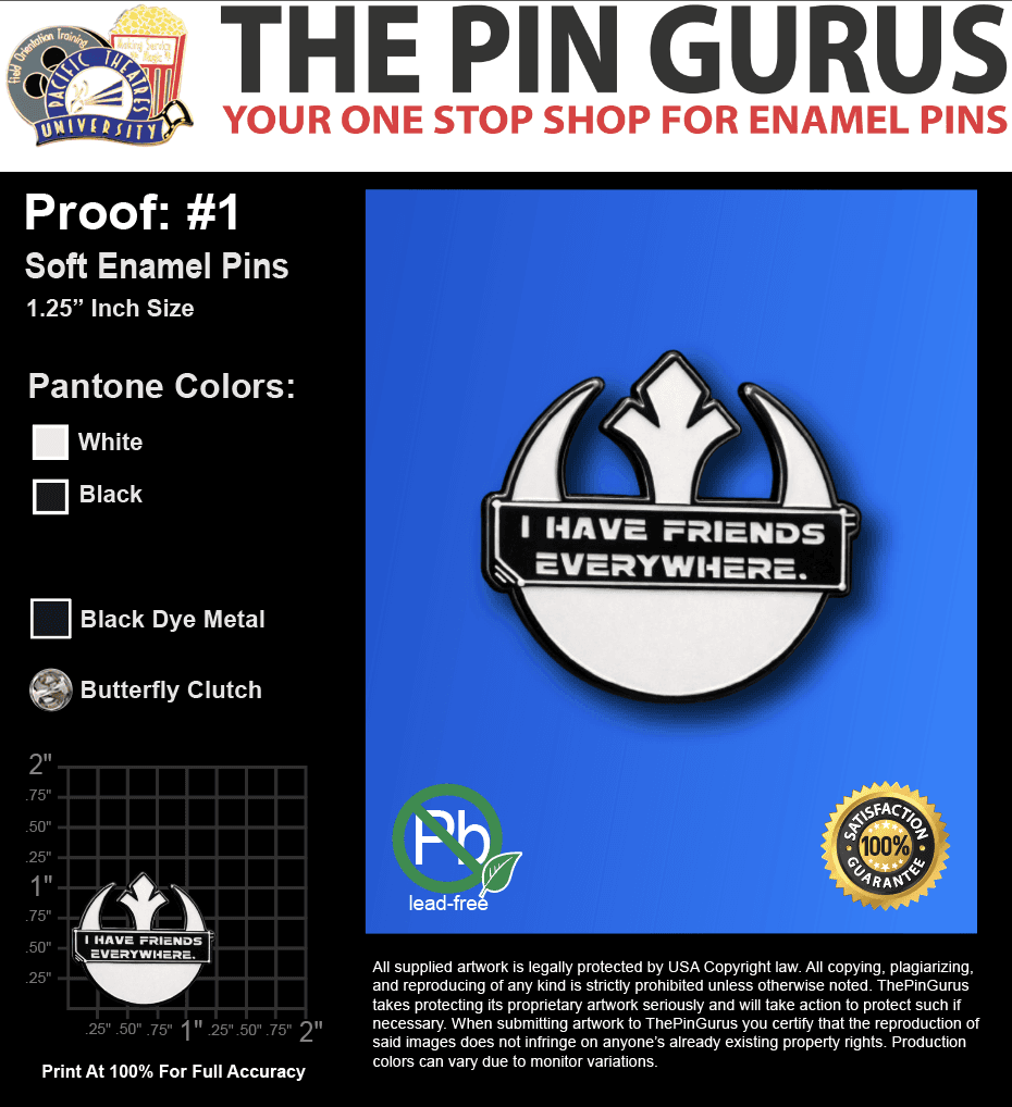 50 "JULIE B" LAPEL PINS: PROOF #1