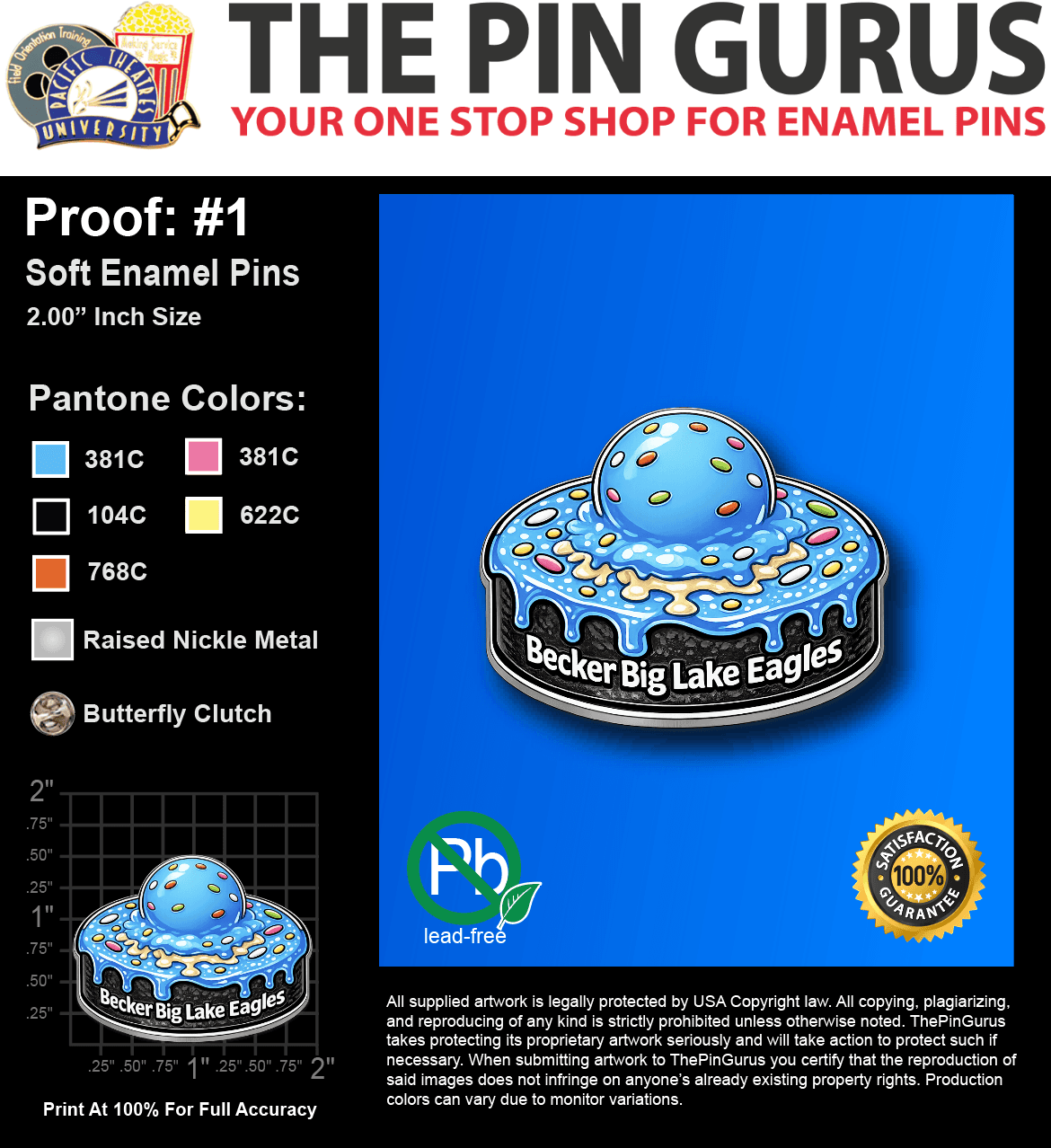 350 "KERI R" LAPEL PINS: PROOF #1
