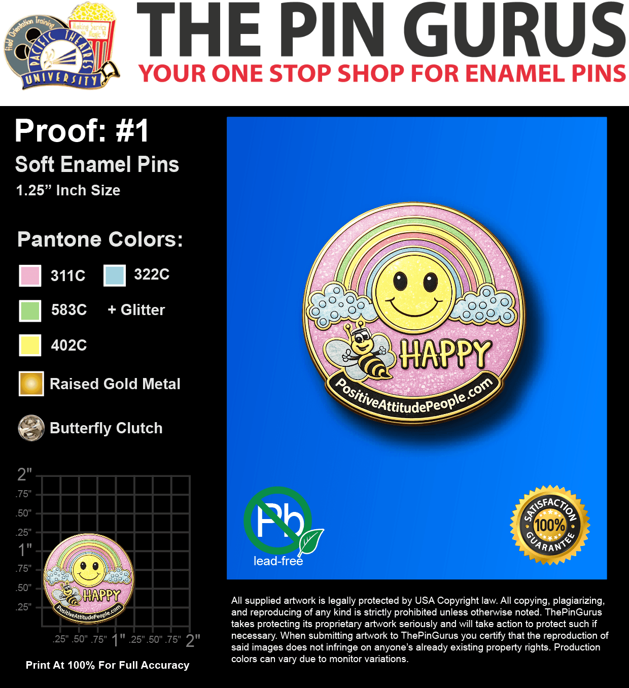 50 "LARRY" LAPEL PINS: PROOF #1