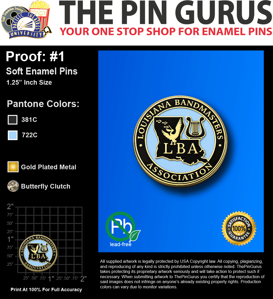 25 "MERLON L" LAPEL PINS: PROOF #1
