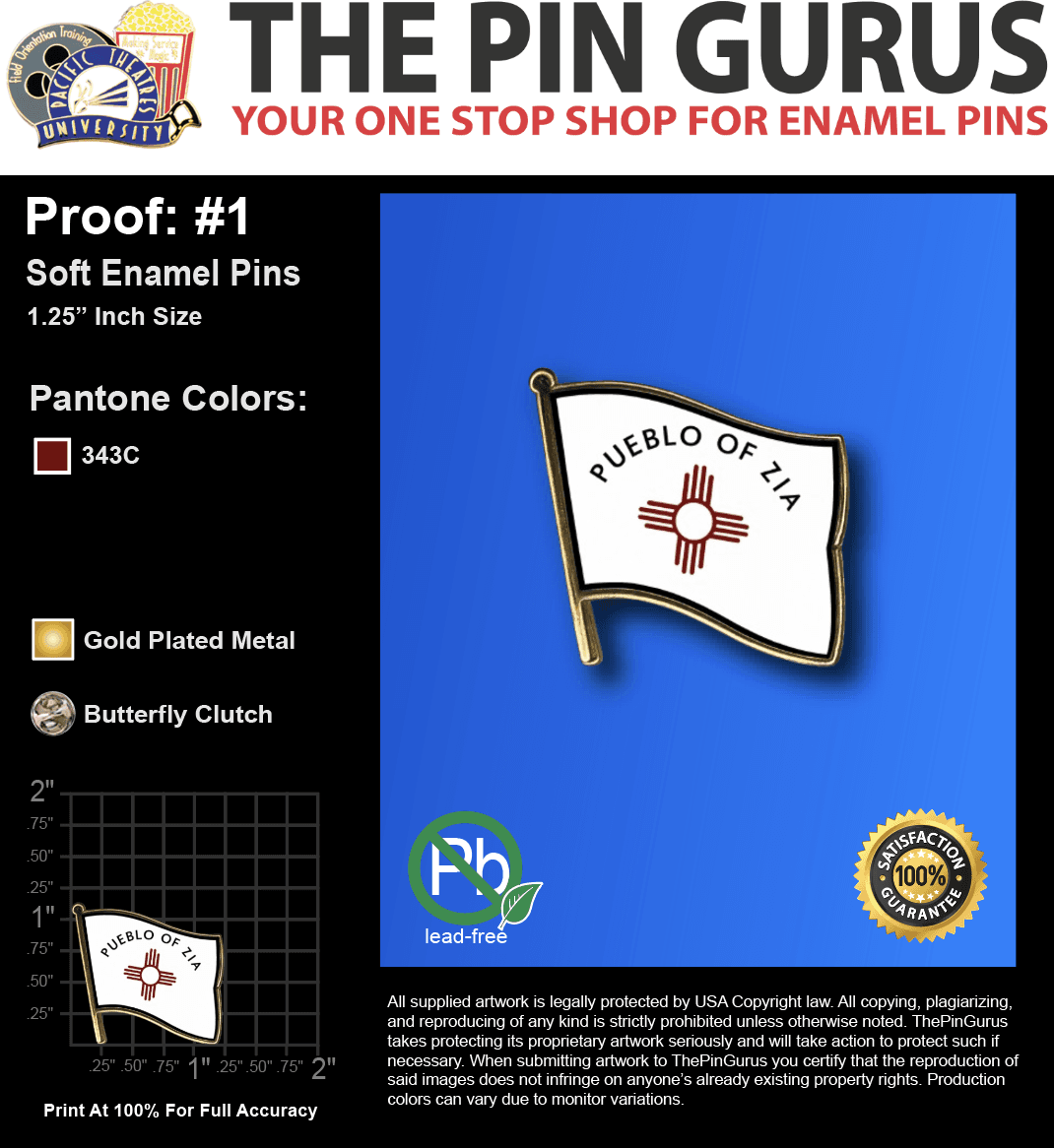 500 "MILEENA S" LAPEL PINS: PROOF #1