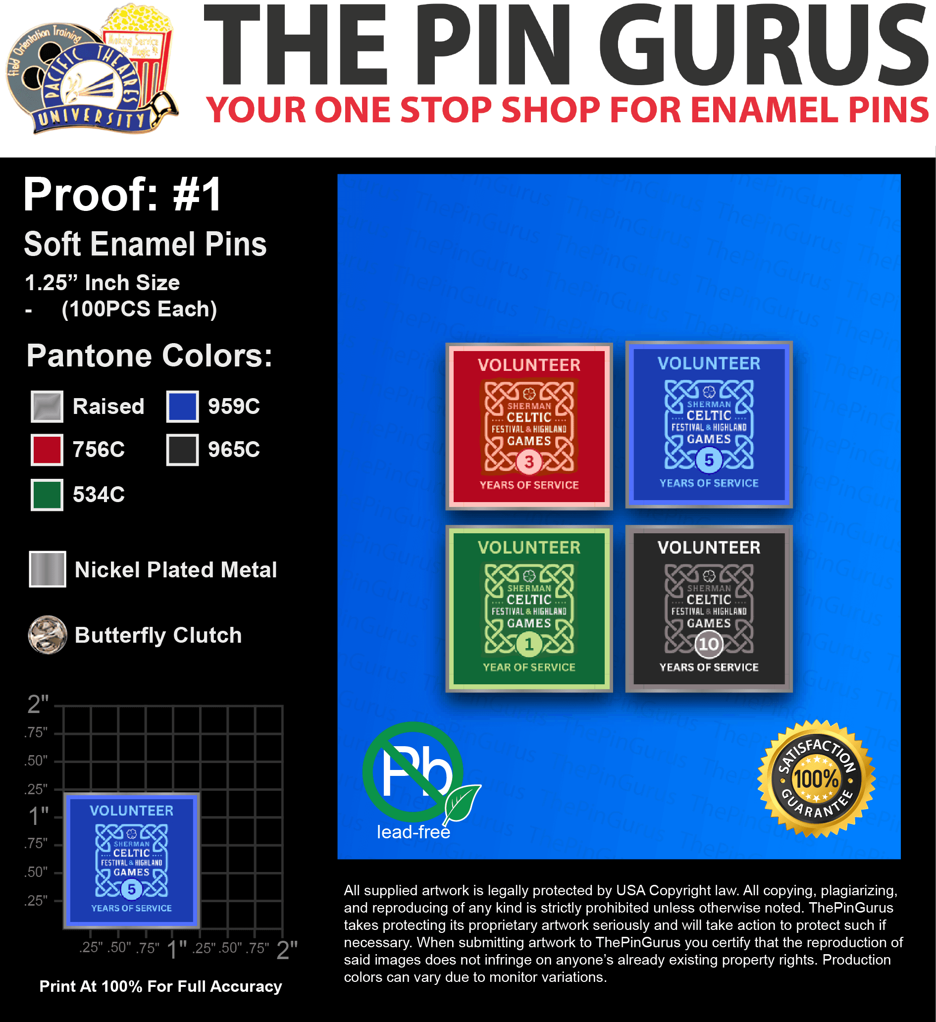 400 “ROB B” LAPEL PINS: PROOF #1