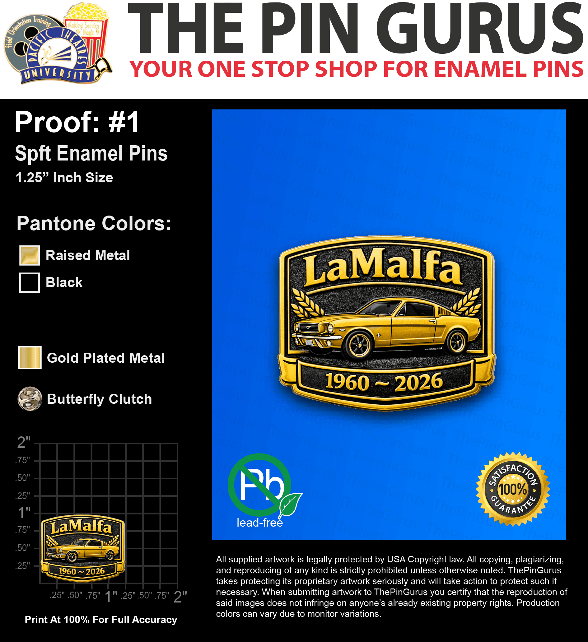 700 “ROBINETTE C” LAPEL PINS: PROOF #1