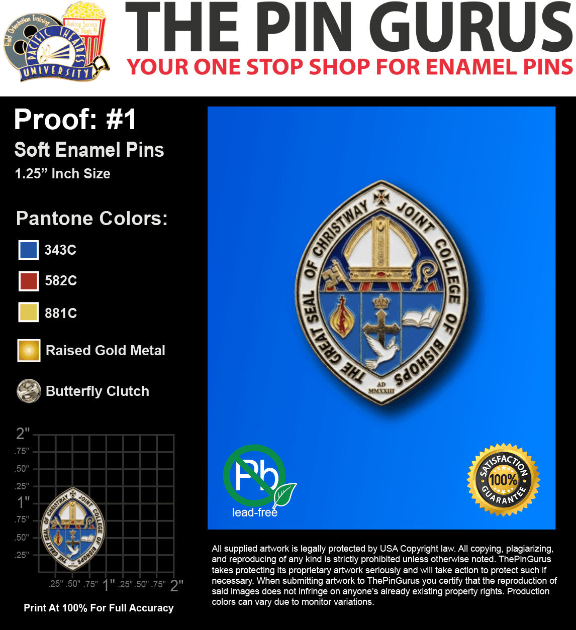 35 “STACEY K” LAPEL PINS: PROOF #1