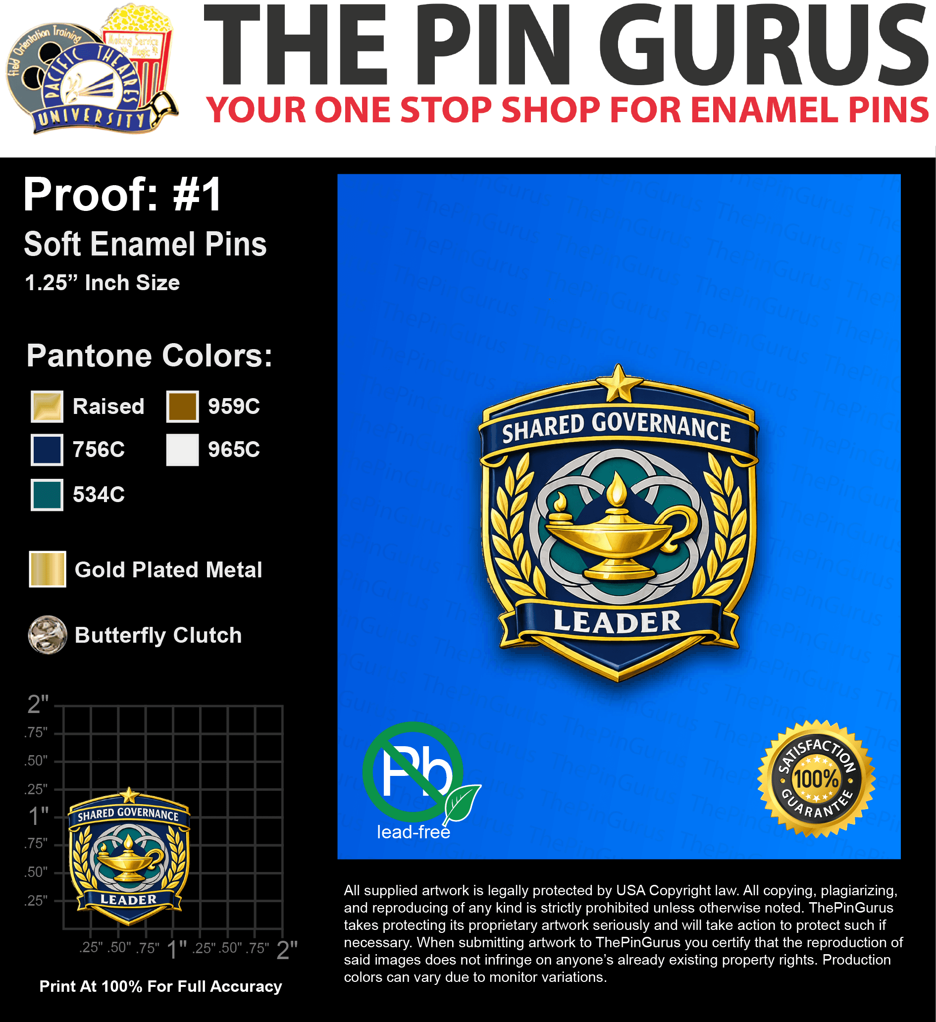 25 “CARMESHIA M” LAPEL PINS: PROOF #1