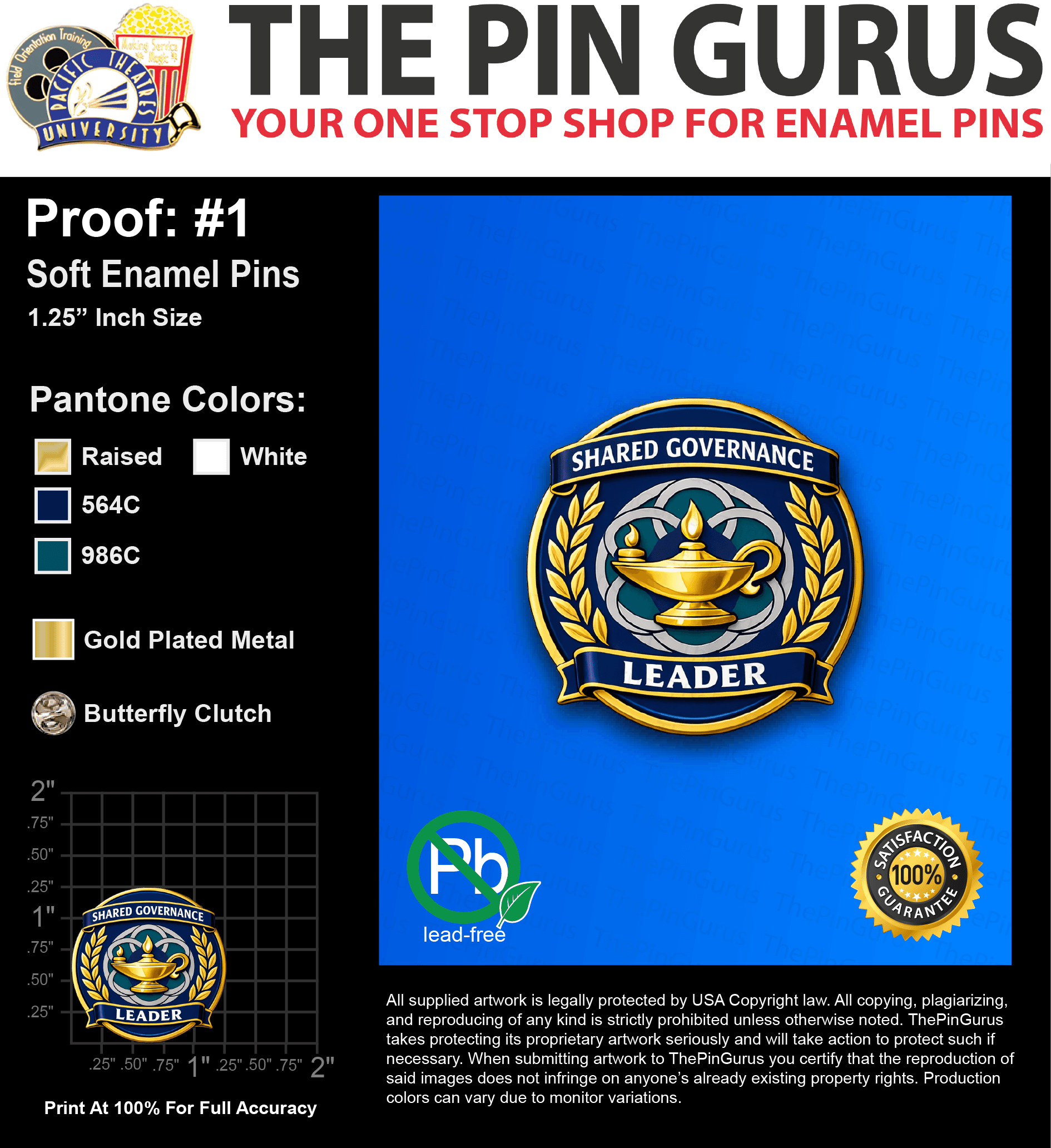 25 “TERISSA S” LAPEL PINS: PROOF #1